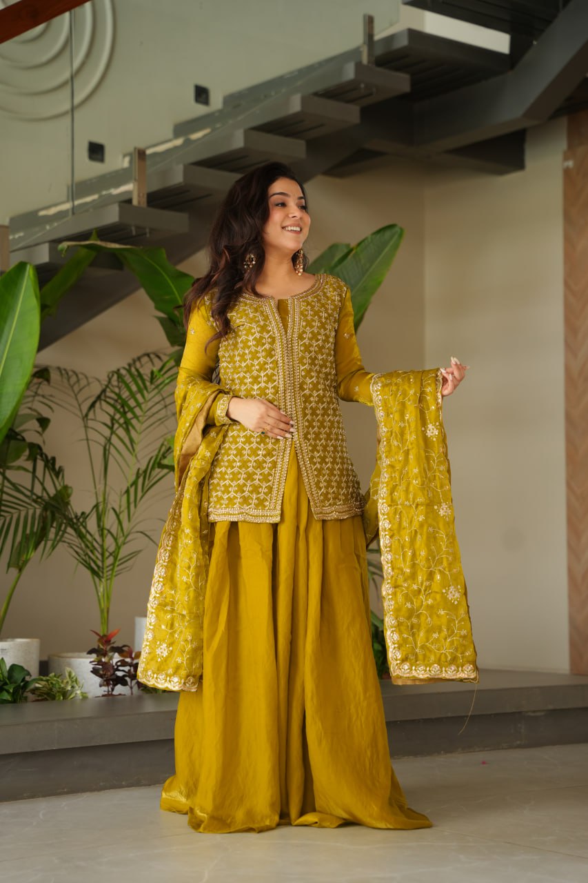 Embroidered Anarkali Suit with Intricate Dupatta Detailing