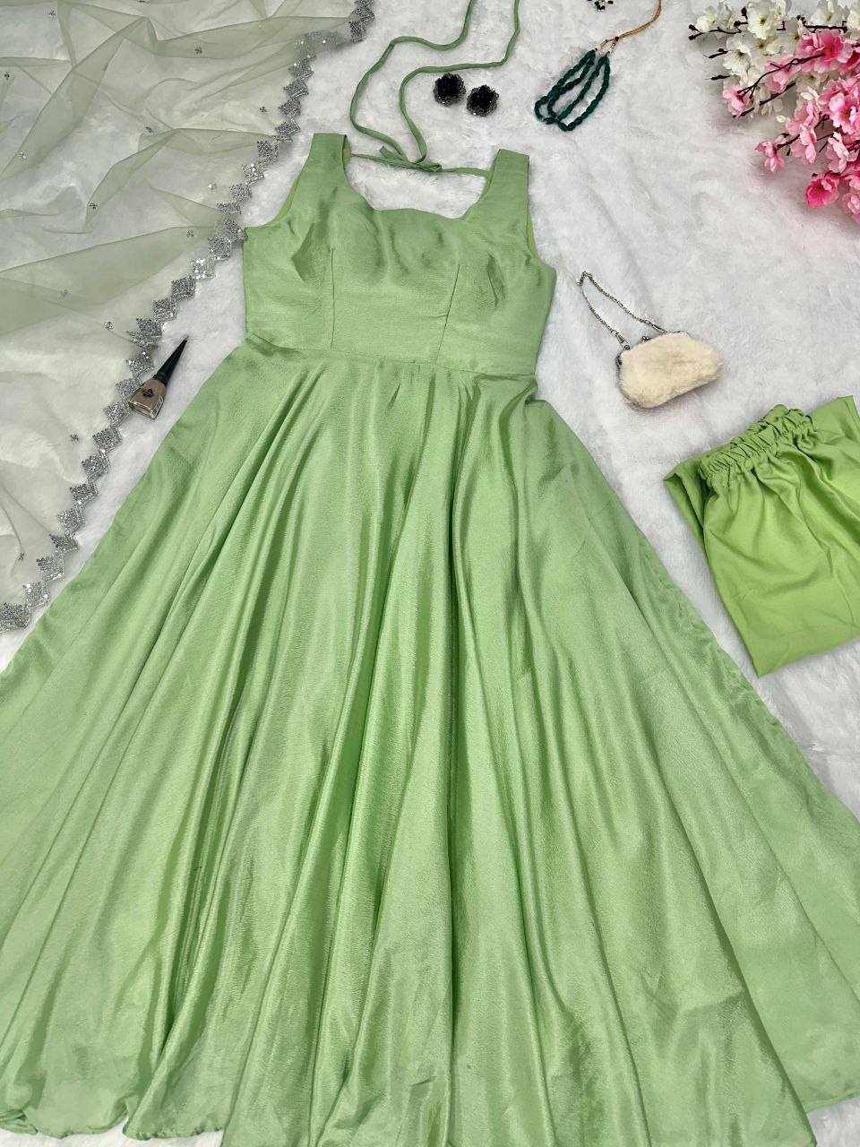 pure georgette Anarkali Gown