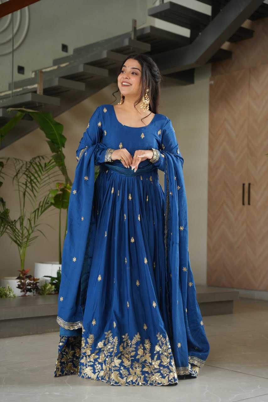 Elegant Embroidered Anarkali Suit with Dupatta