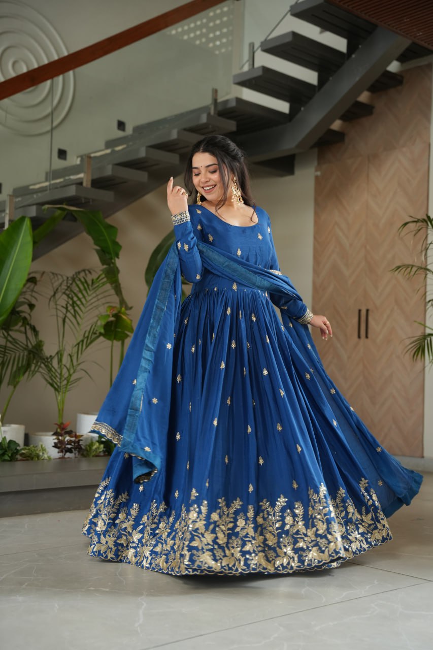 Elegant Embroidered Anarkali Suit with Dupatta