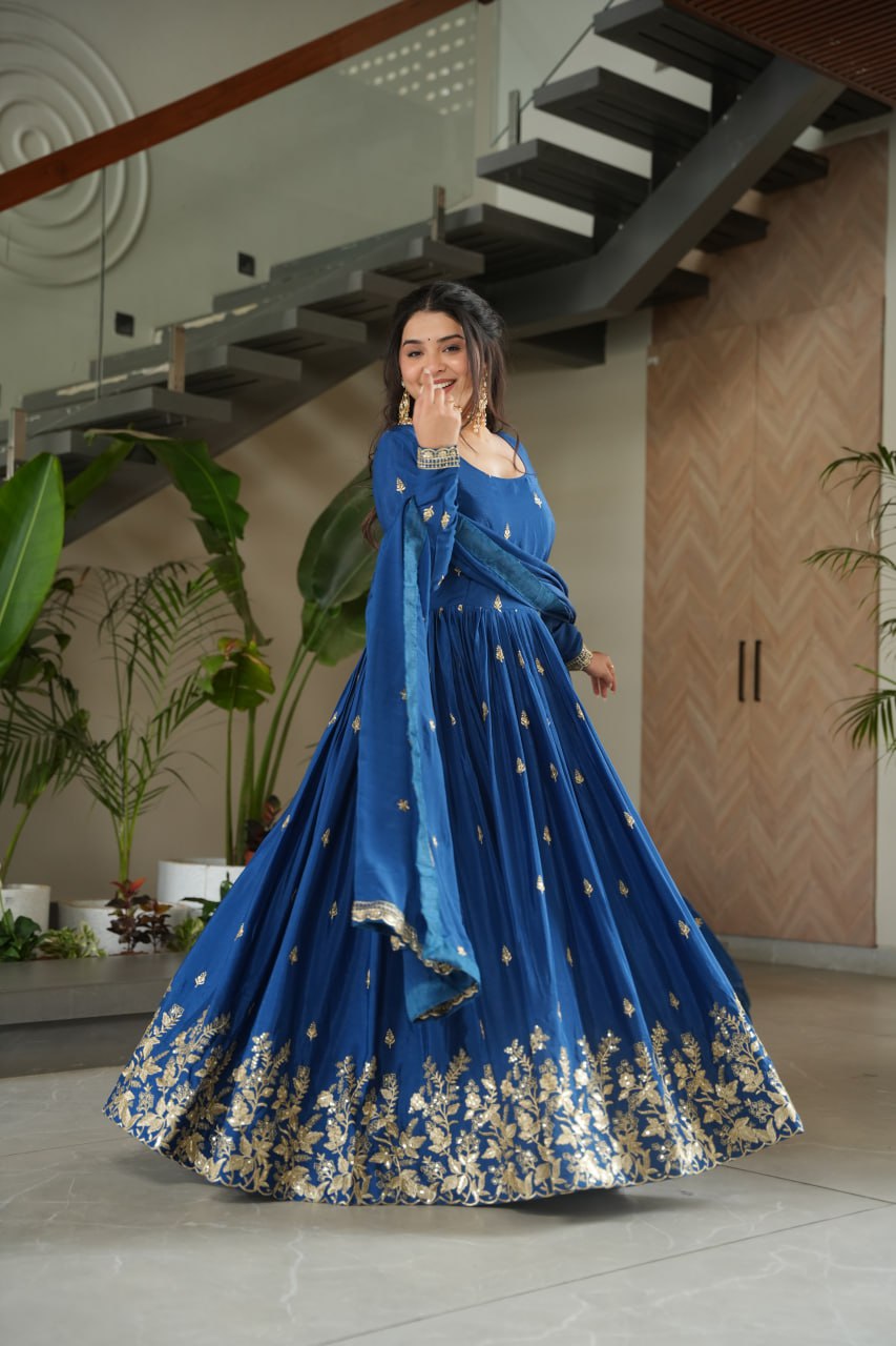 Elegant Embroidered Anarkali Suit with Dupatta