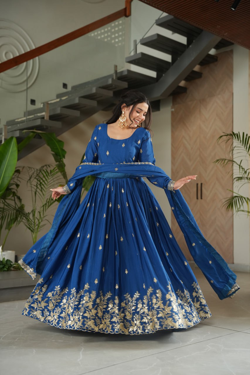 Elegant Embroidered Anarkali Suit with Dupatta