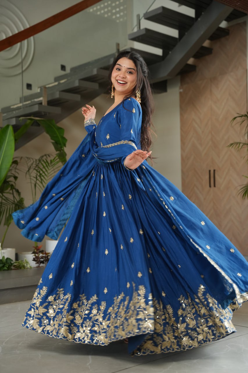 Elegant Embroidered Anarkali Suit with Dupatta
