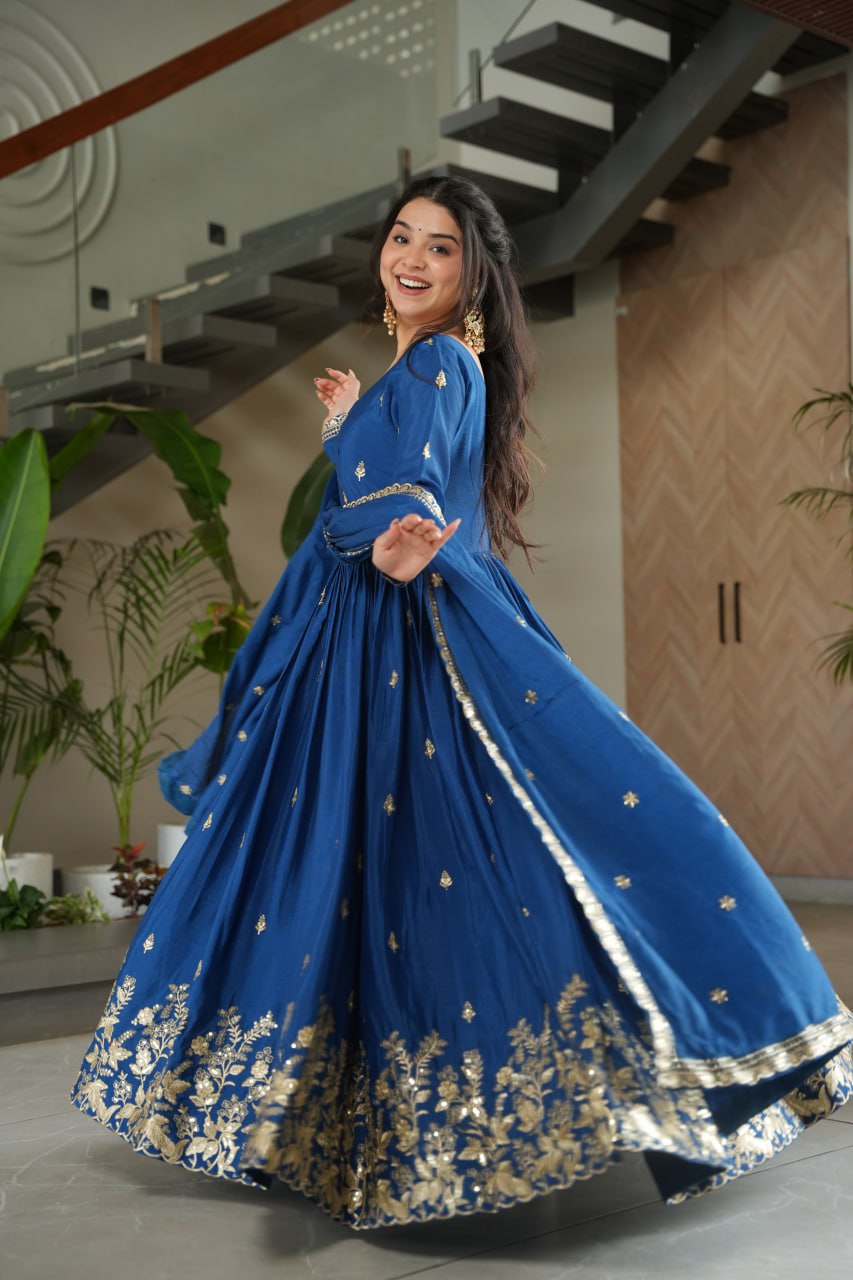Elegant Embroidered Anarkali Suit with Dupatta