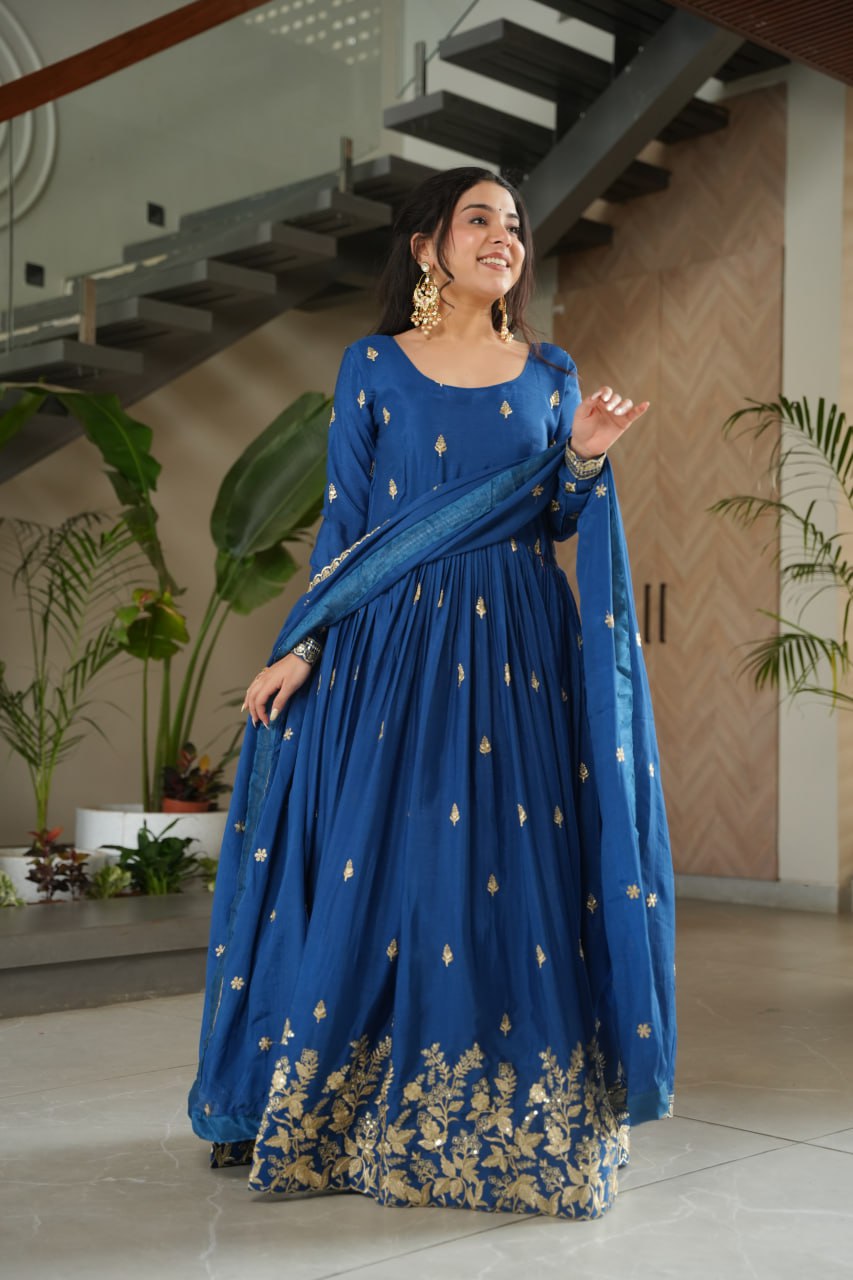 Elegant Embroidered Anarkali Suit with Dupatta