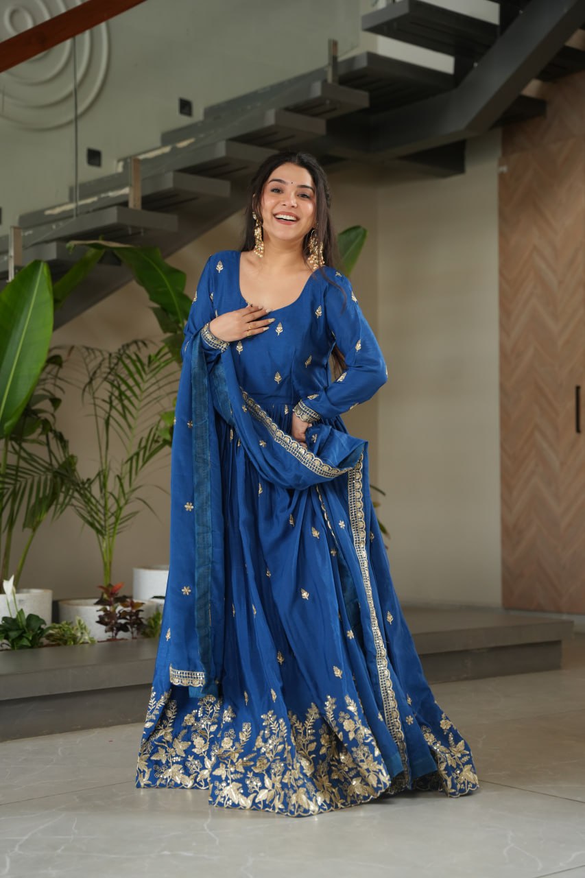 Elegant Embroidered Anarkali Suit with Dupatta
