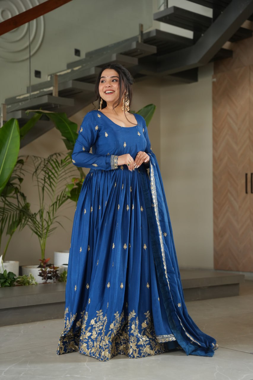 Elegant Embroidered Anarkali Suit with Dupatta