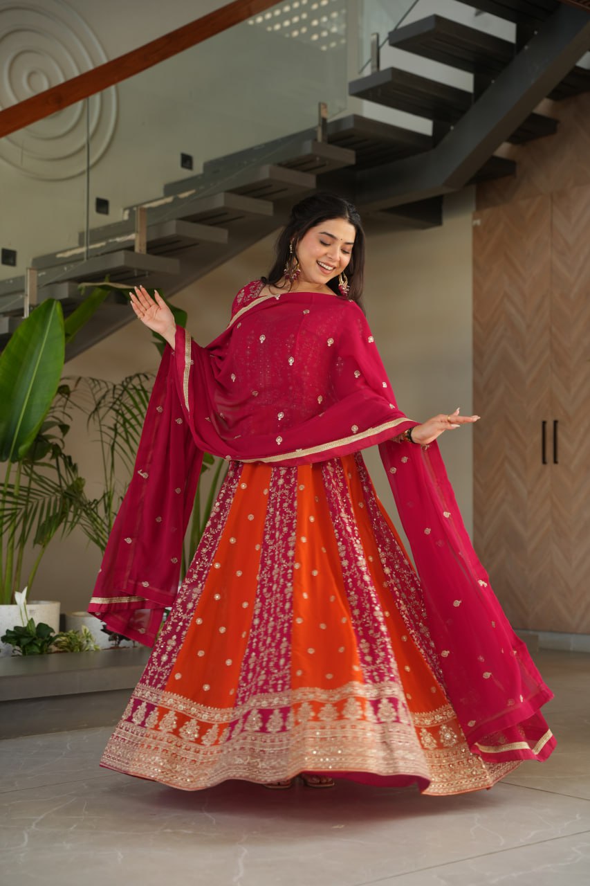 Zari Embroidered Anarkali Suit with Dupatta