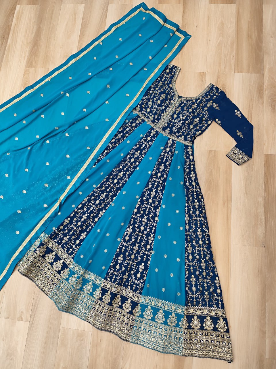 Zari Embroidered Anarkali Suit with Dupatta