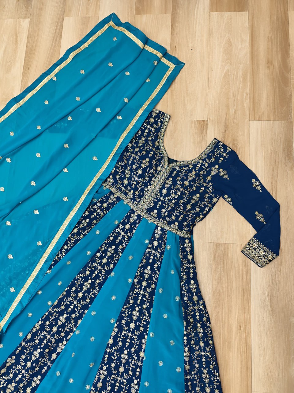 Zari Embroidered Anarkali Suit with Dupatta