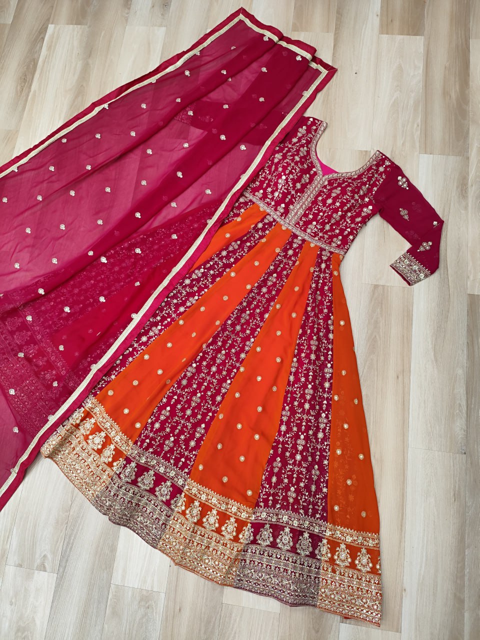Zari Embroidered Anarkali Suit with Dupatta