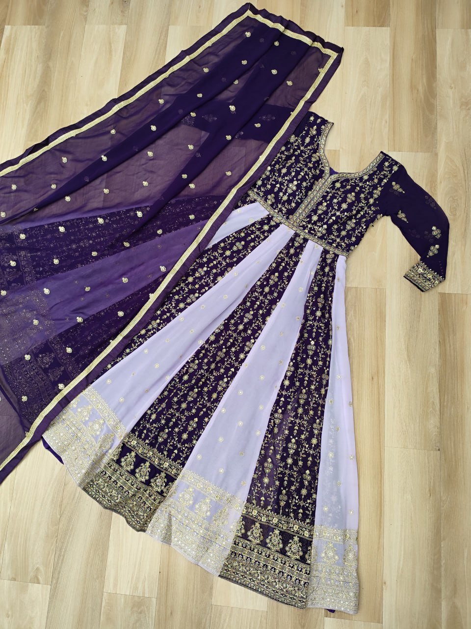 Zari Embroidered Anarkali Suit with Dupatta