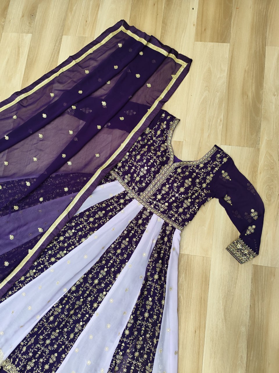 Zari Embroidered Anarkali Suit with Dupatta
