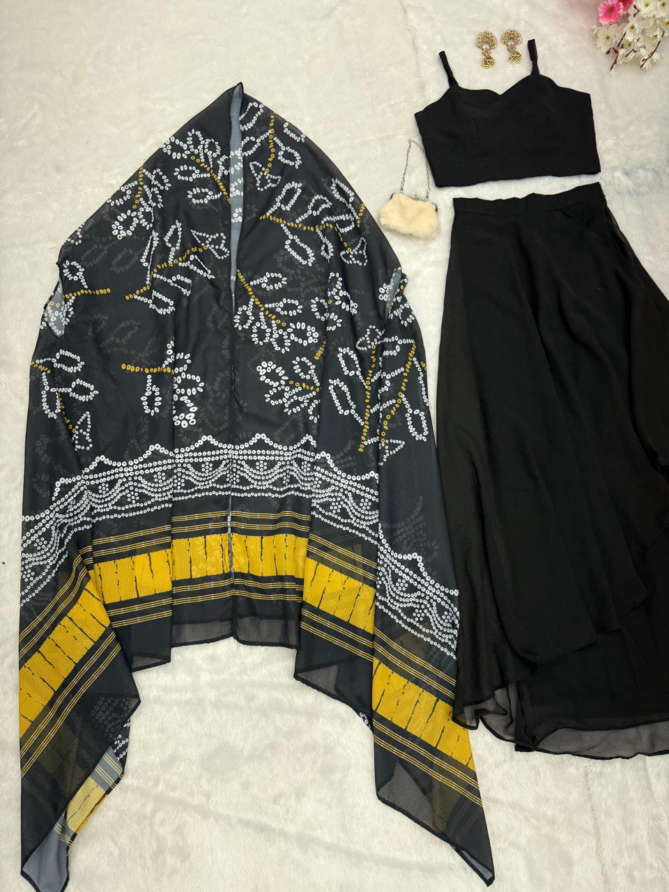 pure Georgette with Designer Lace Fully Stitched  lehnga