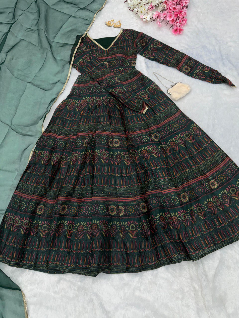 pure georgette Anarkali Gown