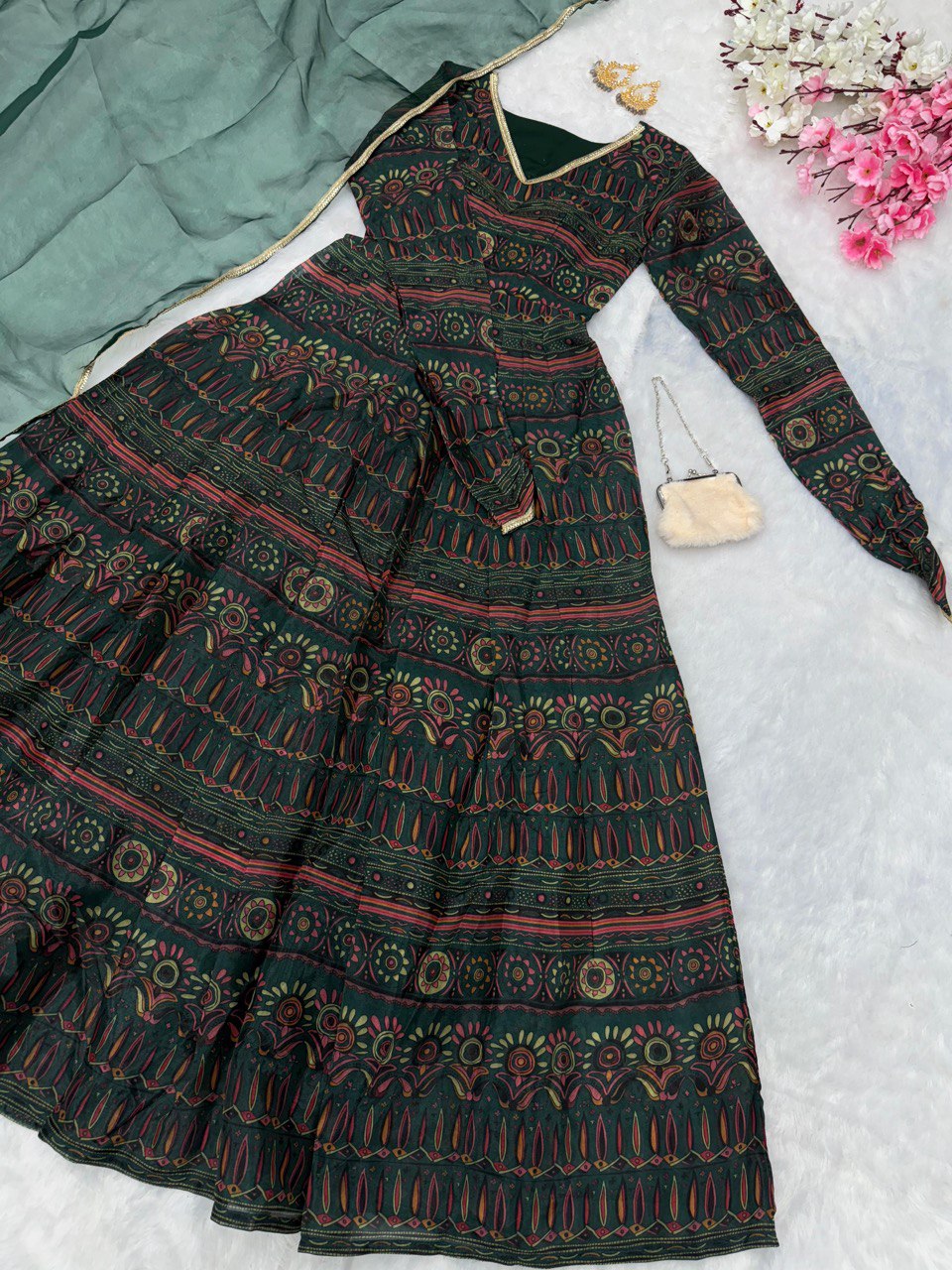 pure georgette Anarkali Gown