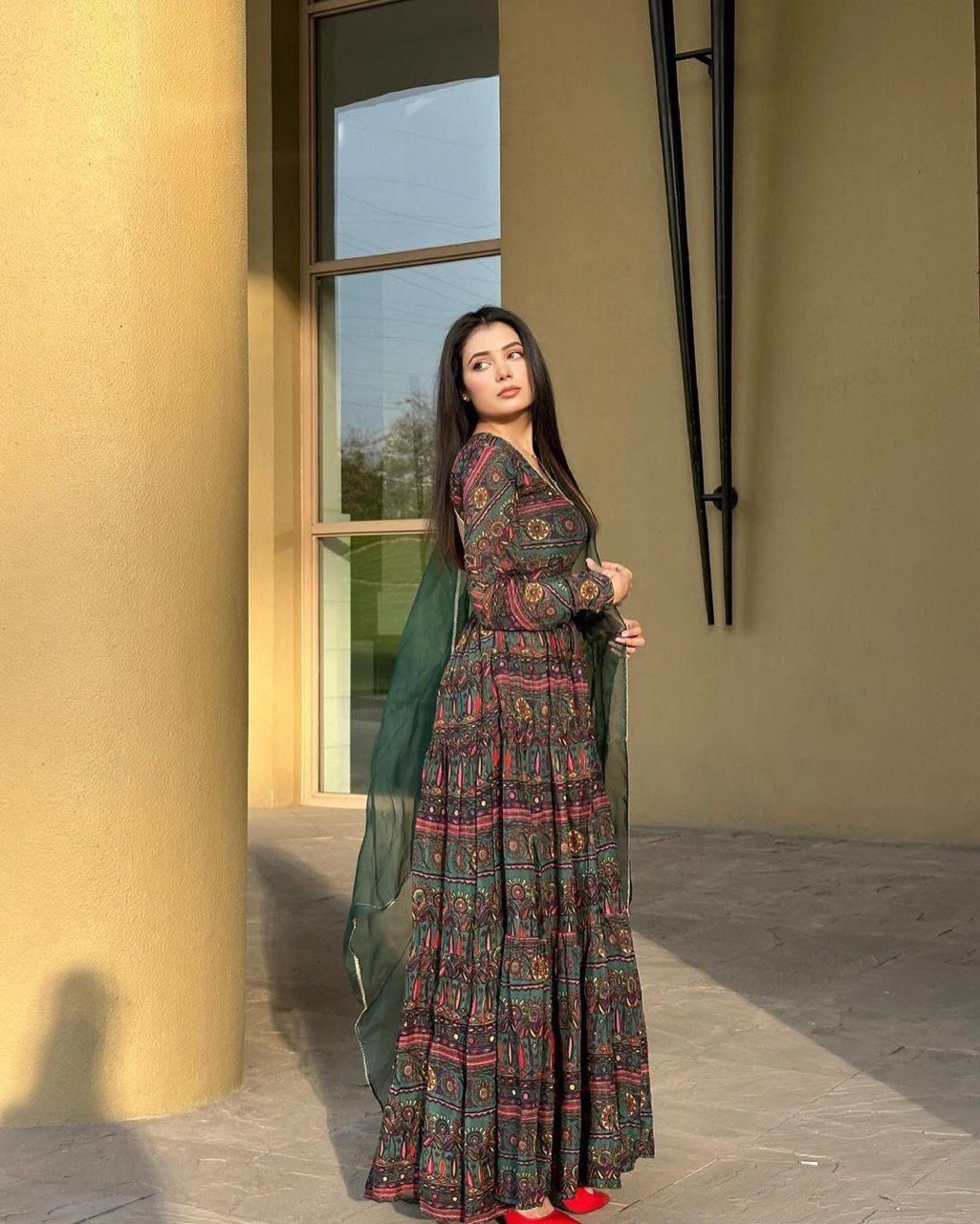 pure georgette Anarkali Gown