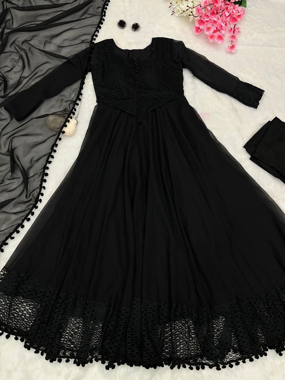 pure georgette Anarkali Gown