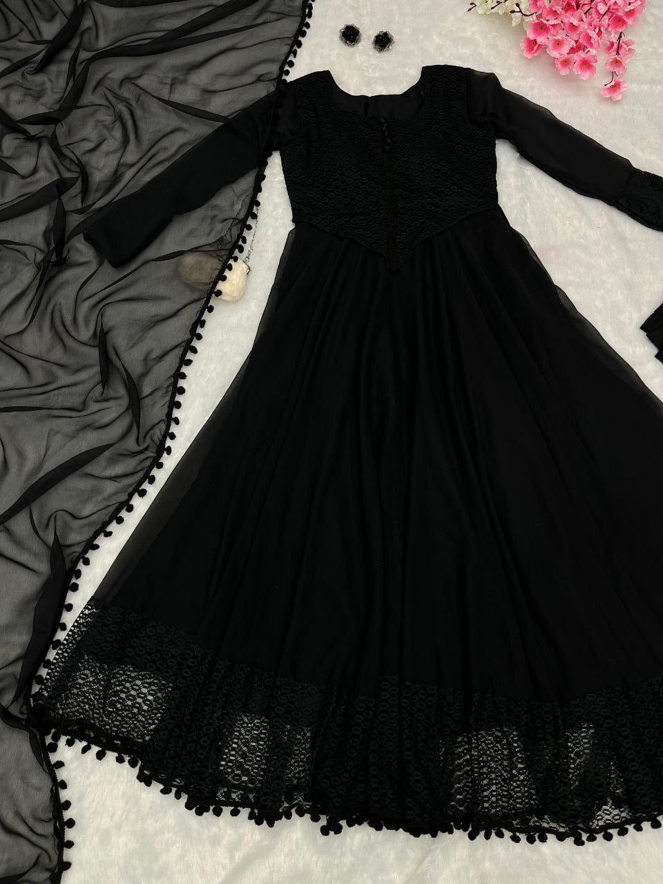 pure georgette Anarkali Gown