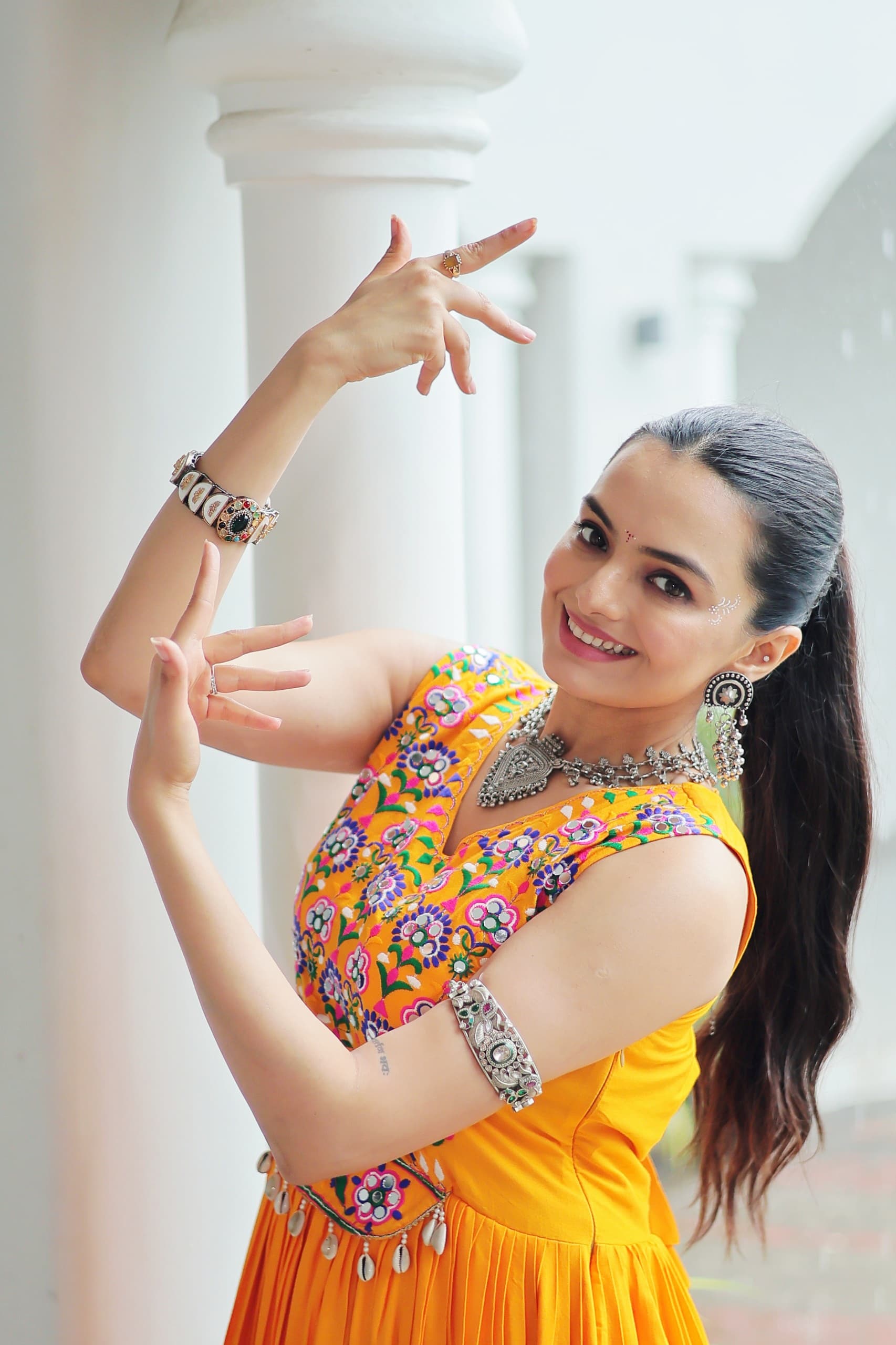 Embroidered Sleeveless Flared Anarkali Gown