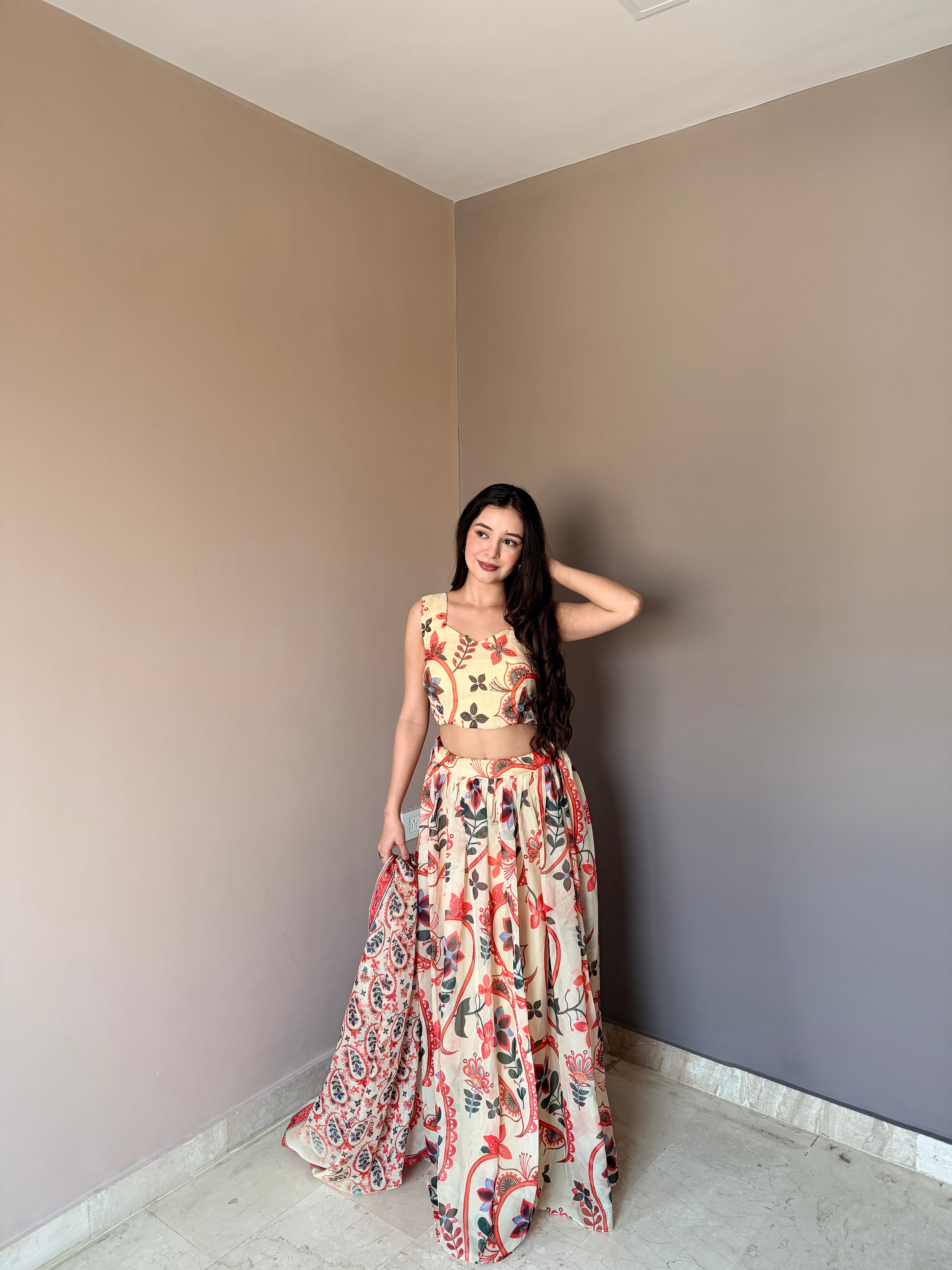 High-End Designer Floral Lehenga Set with Luxe Finish