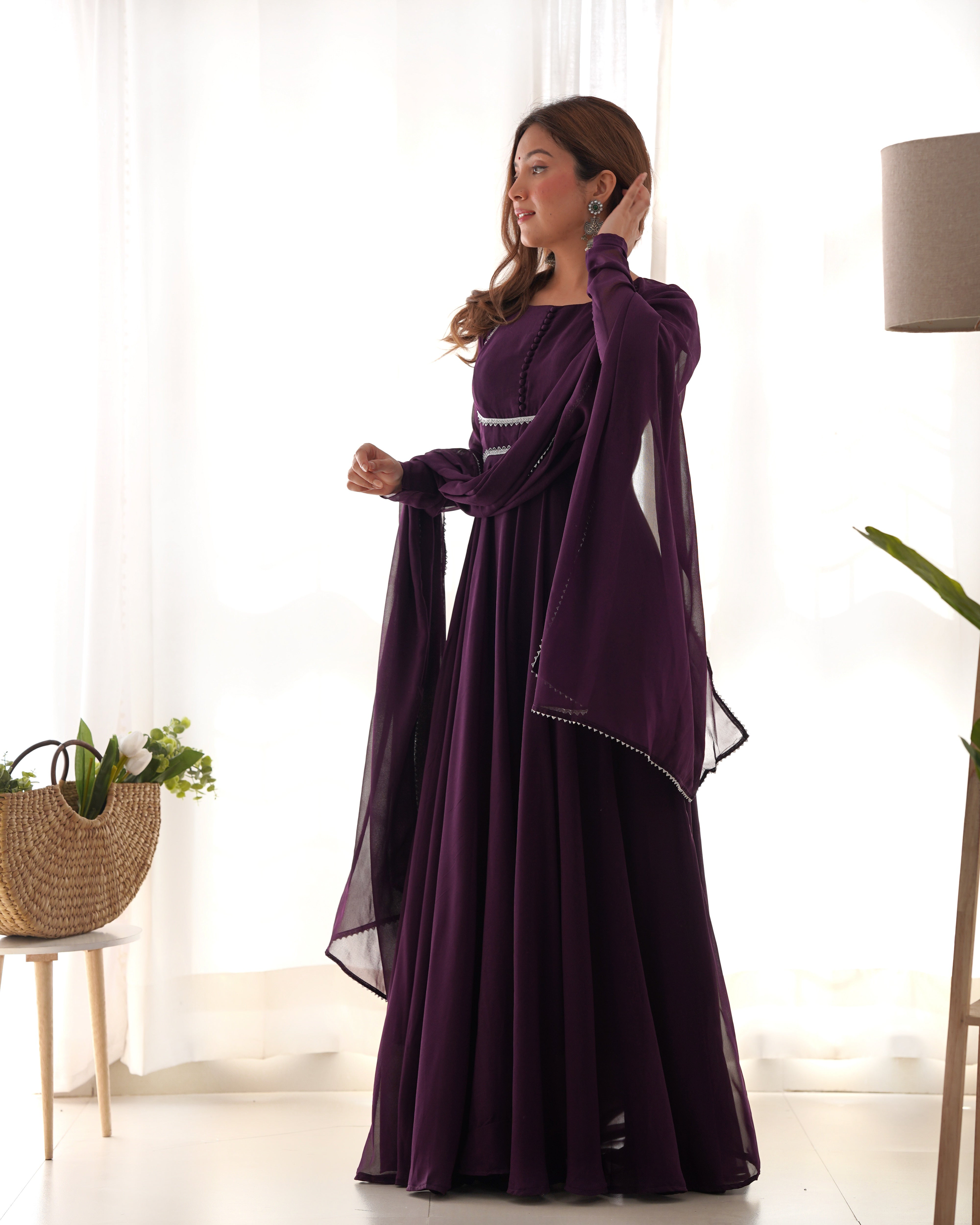 NEW GEORGETTE ANARKALI GOWN DUPPTA