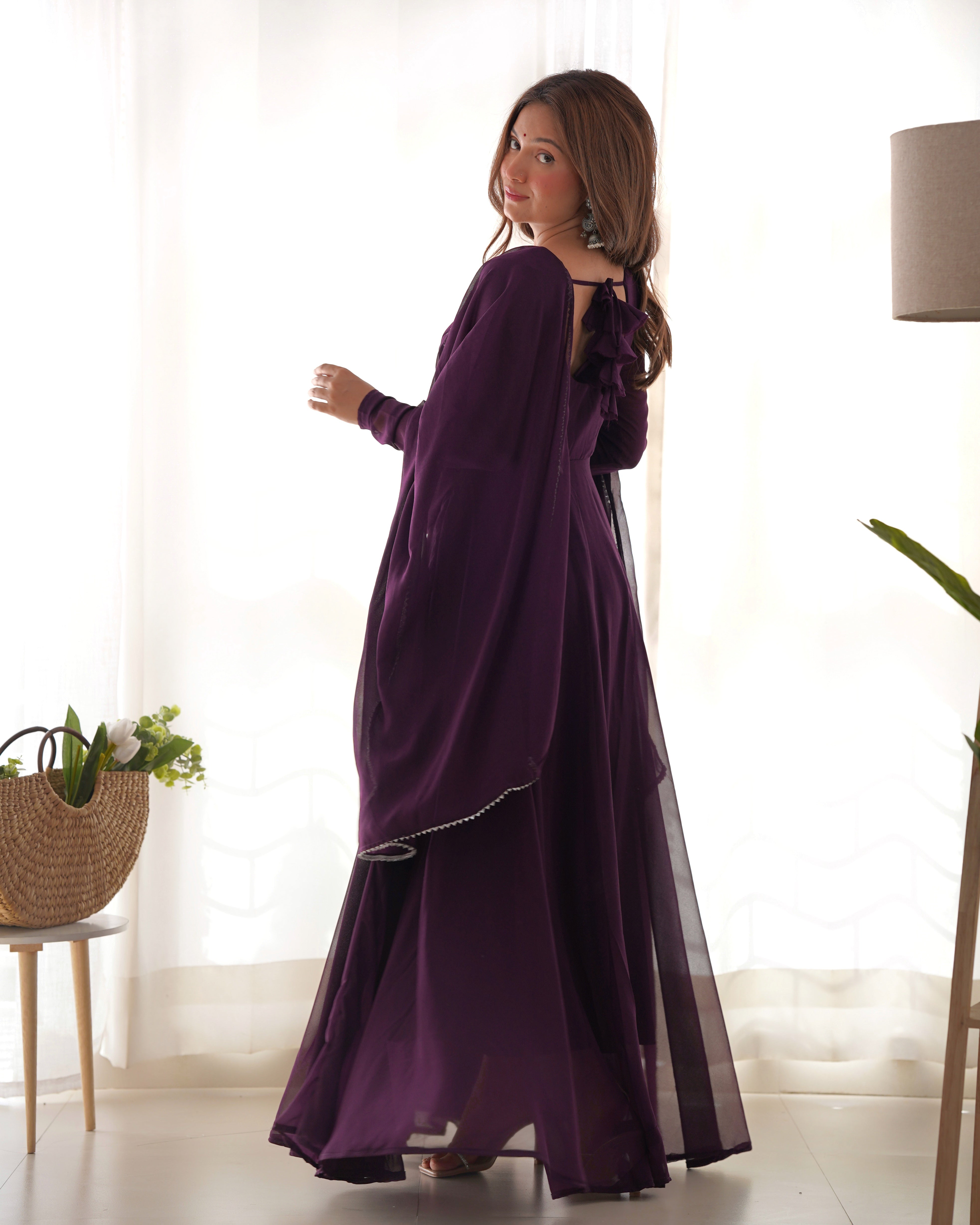 NEW GEORGETTE ANARKALI GOWN DUPPTA