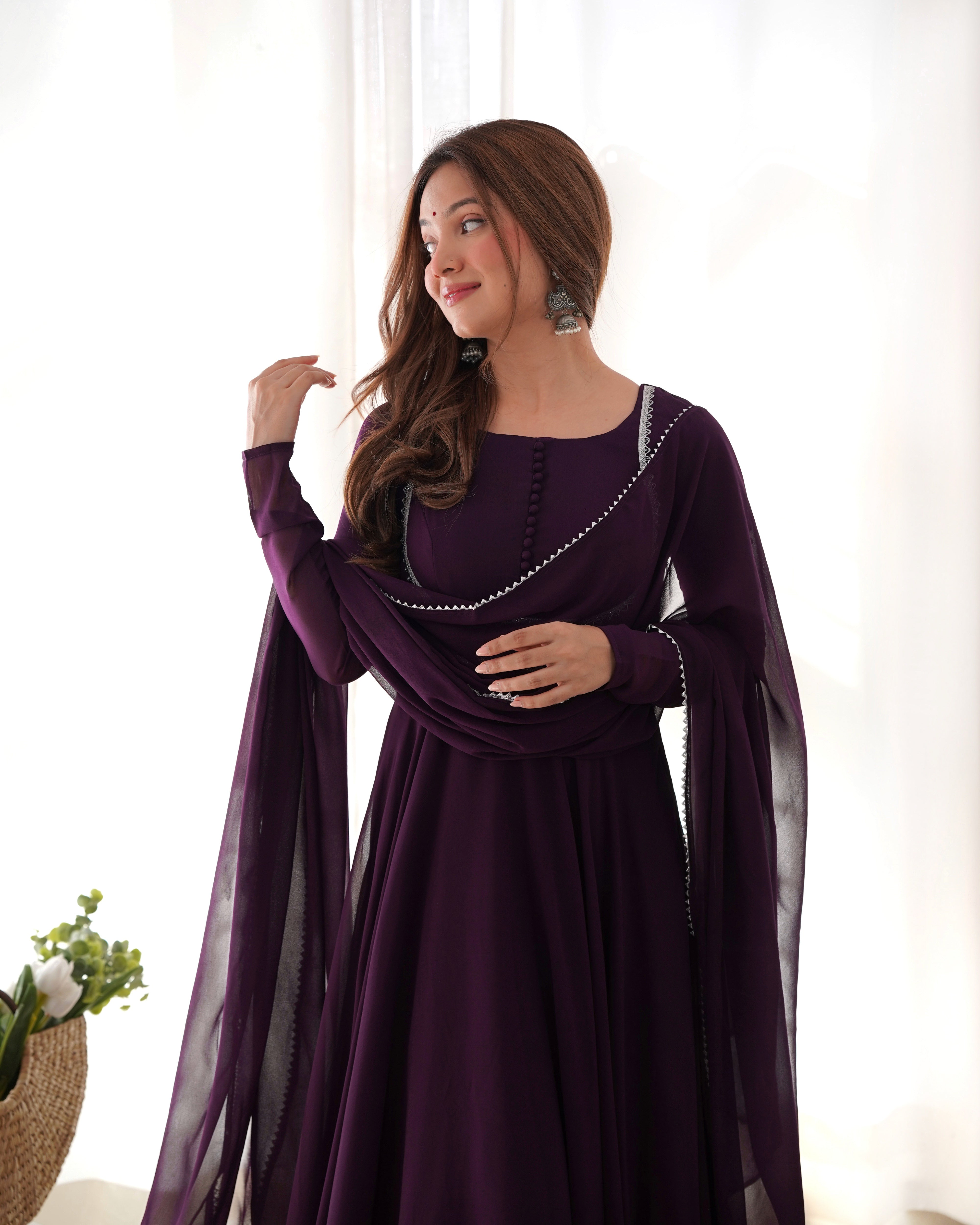NEW GEORGETTE ANARKALI GOWN DUPPTA