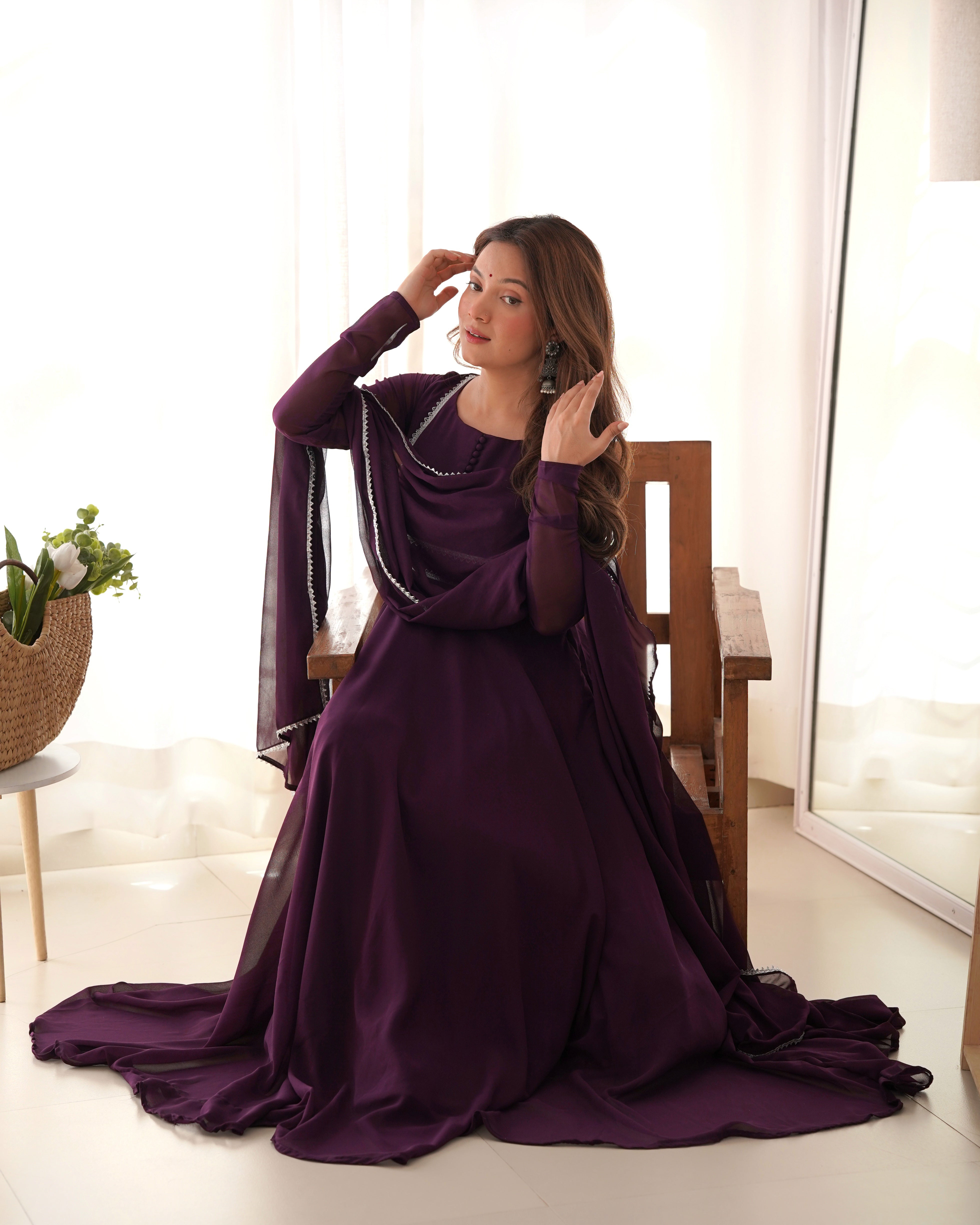 NEW GEORGETTE ANARKALI GOWN DUPPTA