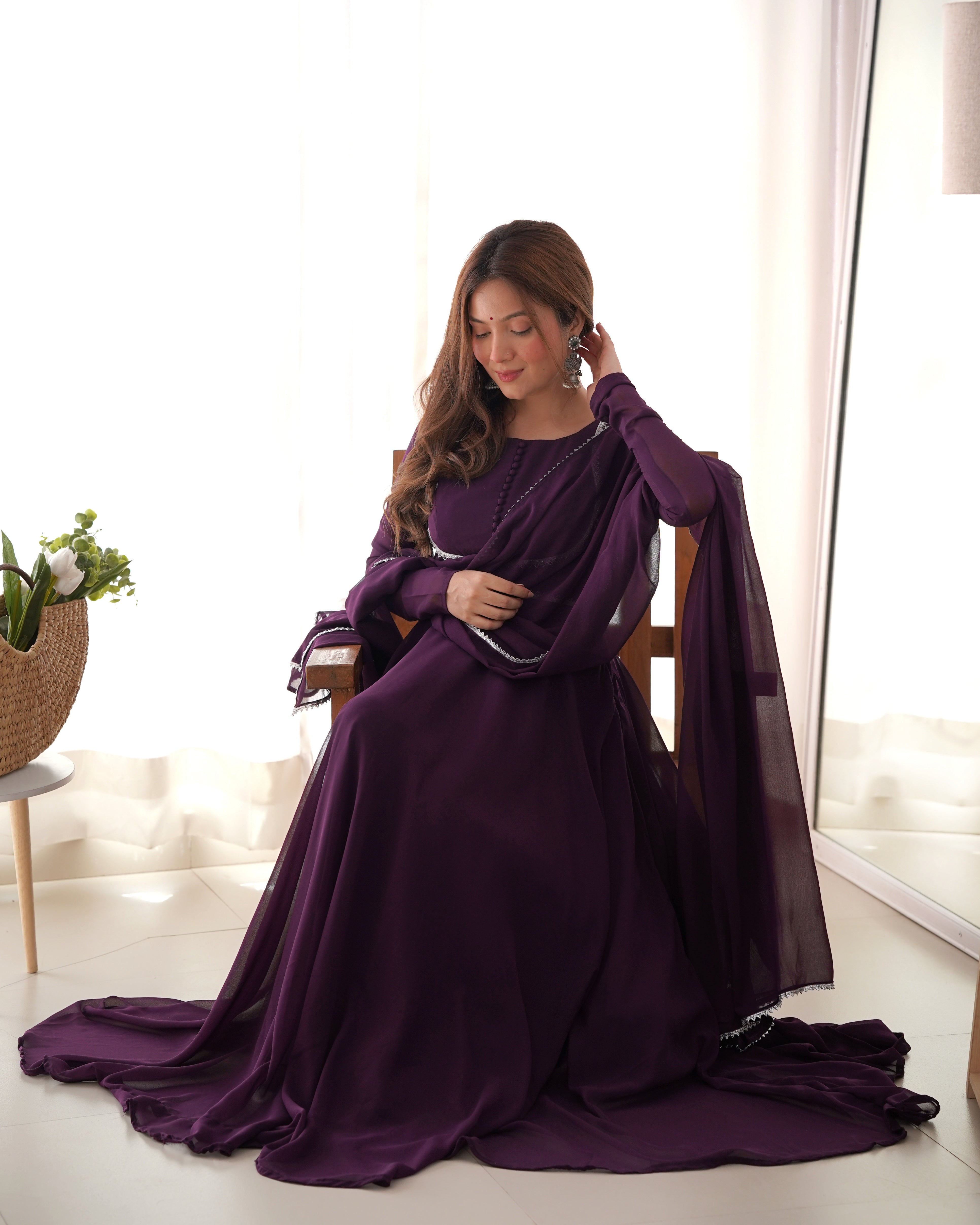 NEW GEORGETTE ANARKALI GOWN DUPPTA