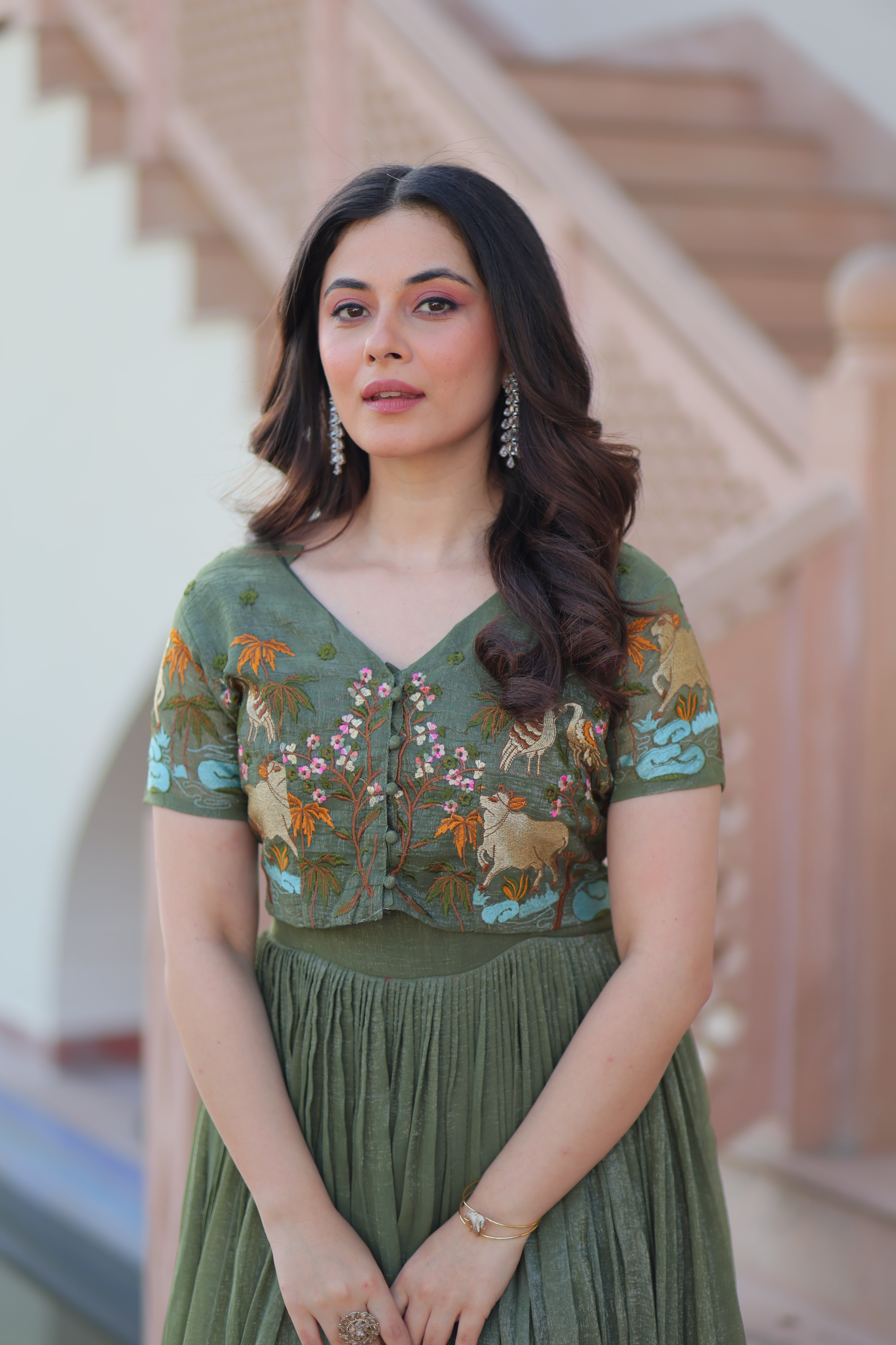 Flared Anarkali Gown with Intricate Embroidery