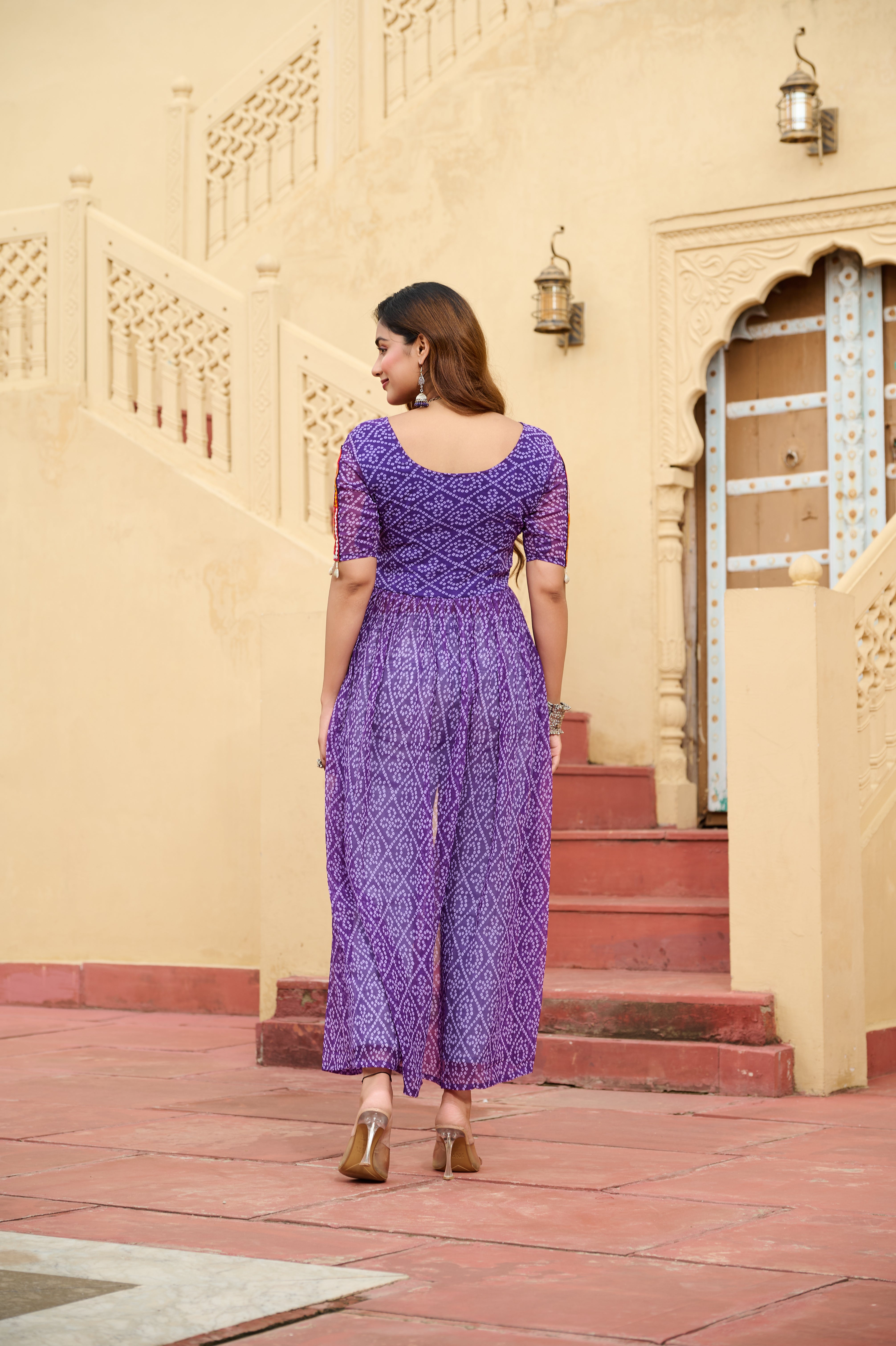 Kutchi Embroidered Short Jacket Style Printed Front-Slit Kurti
