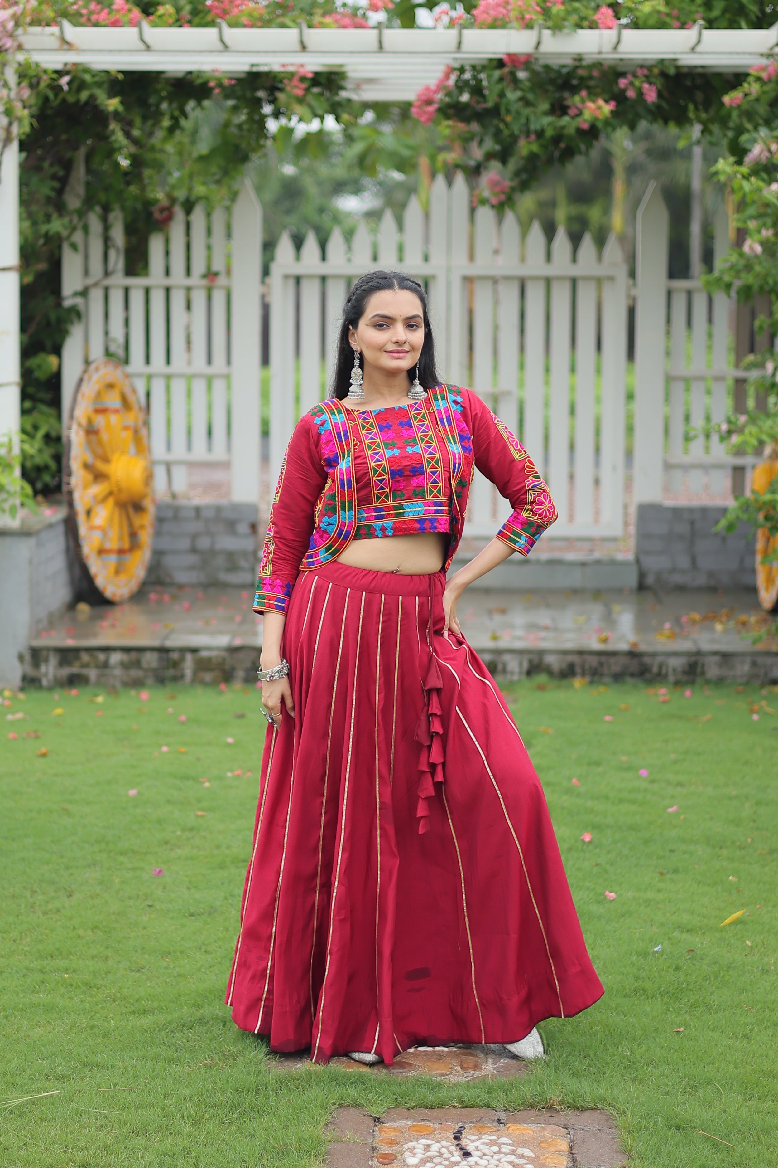 Ethnic Radiance Mirror Work Anarkali Set