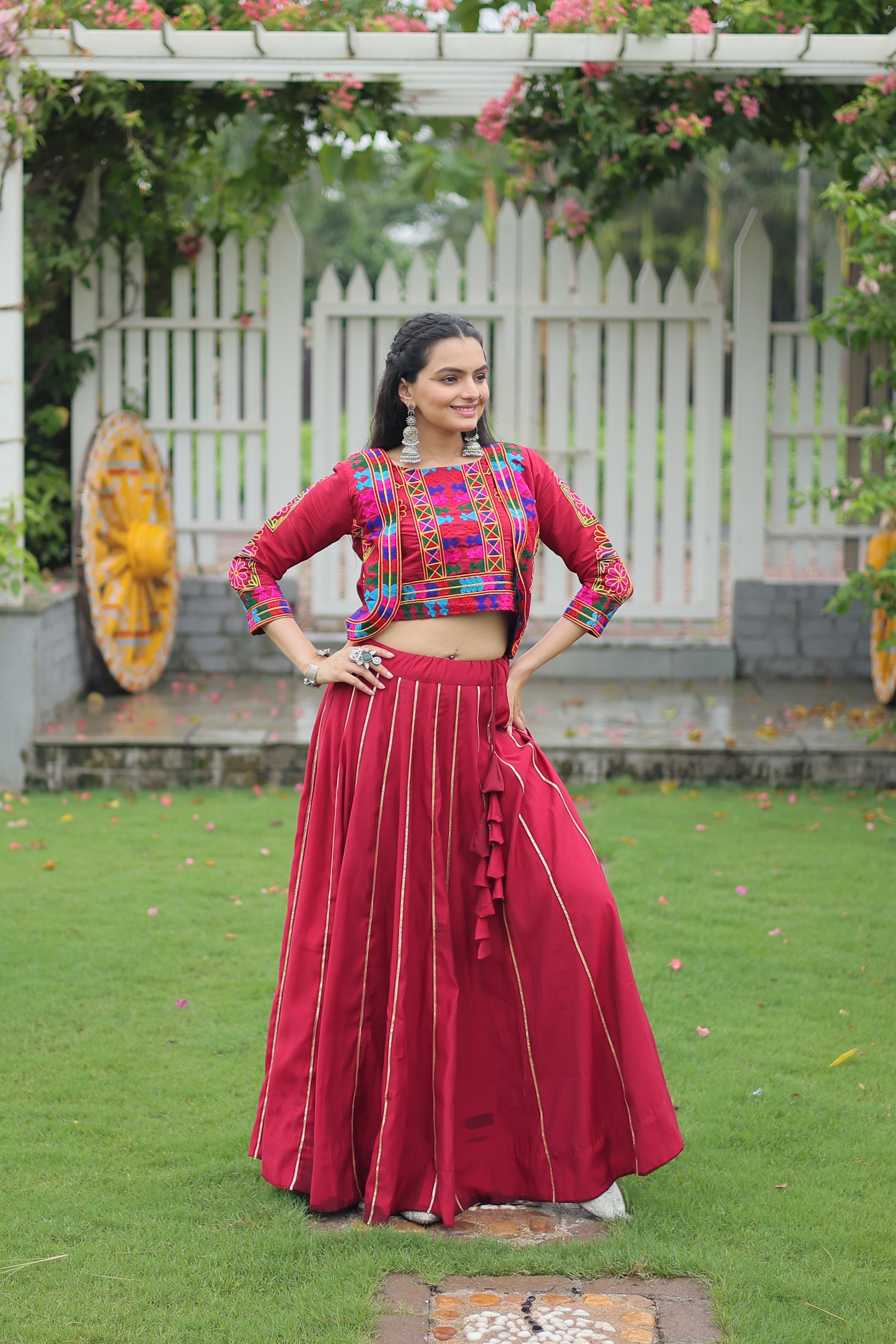 Ethnic Radiance Mirror Work Anarkali Set