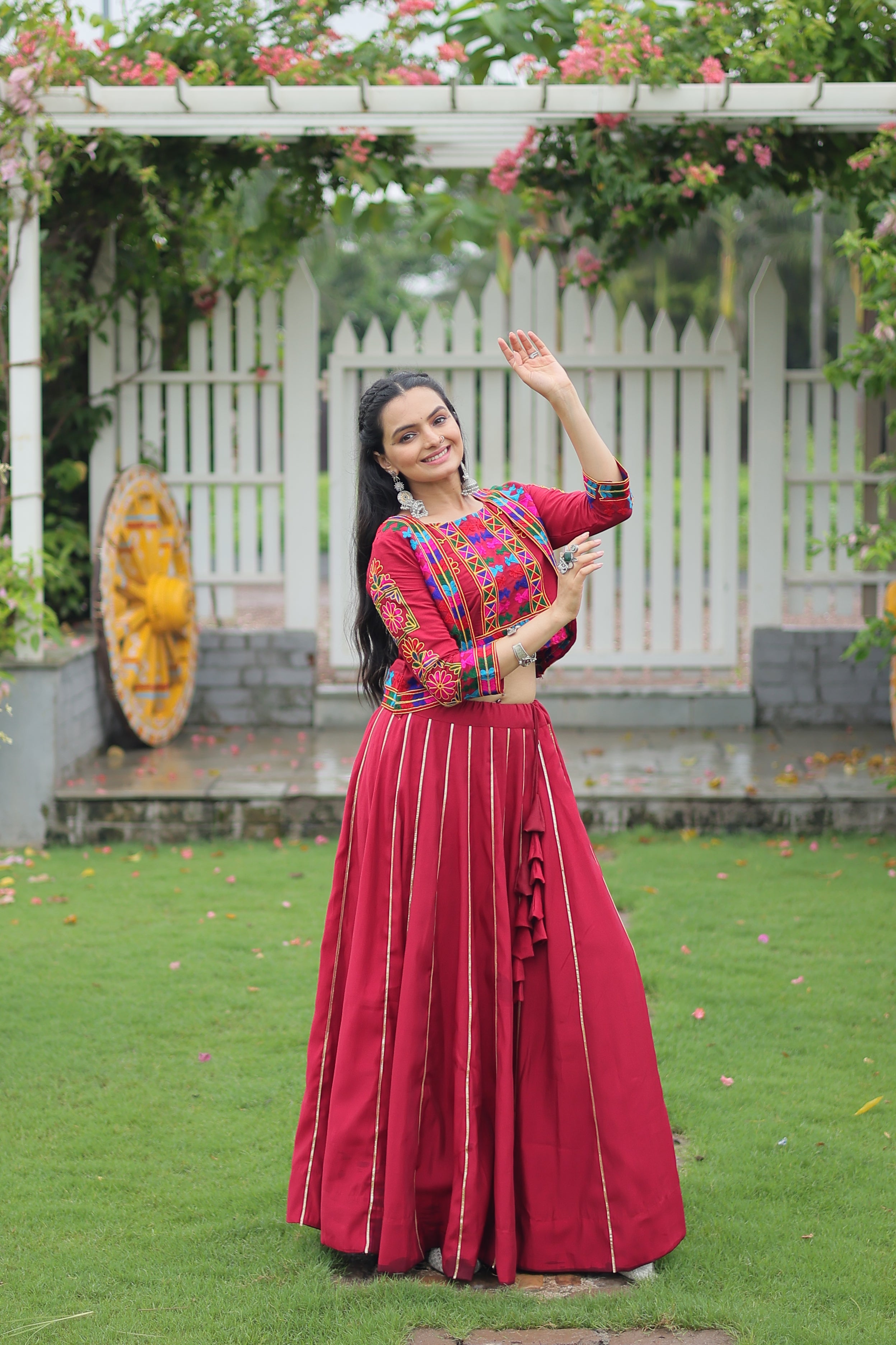 Ethnic Radiance Mirror Work Anarkali Set