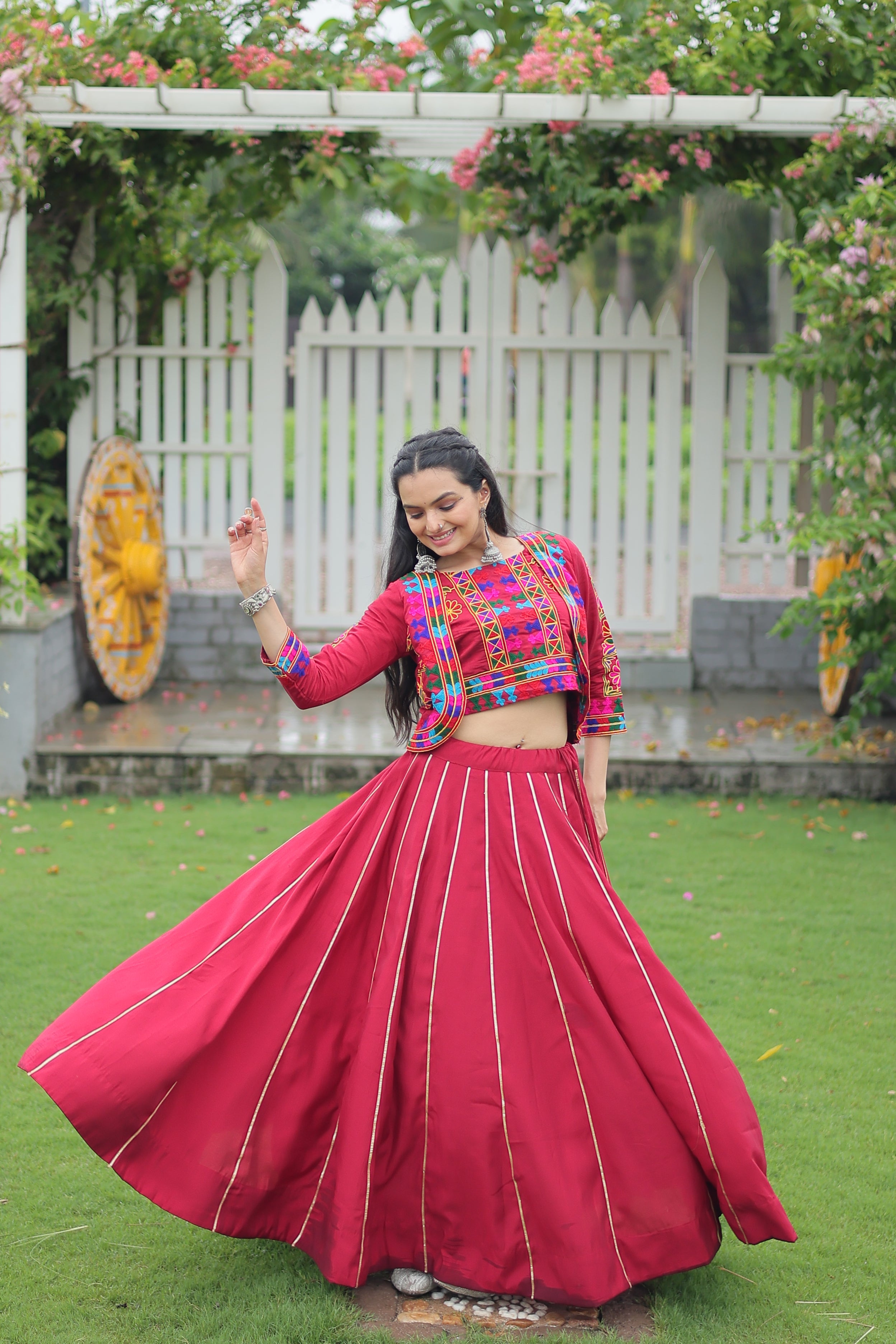 Ethnic Radiance Mirror Work Anarkali Set