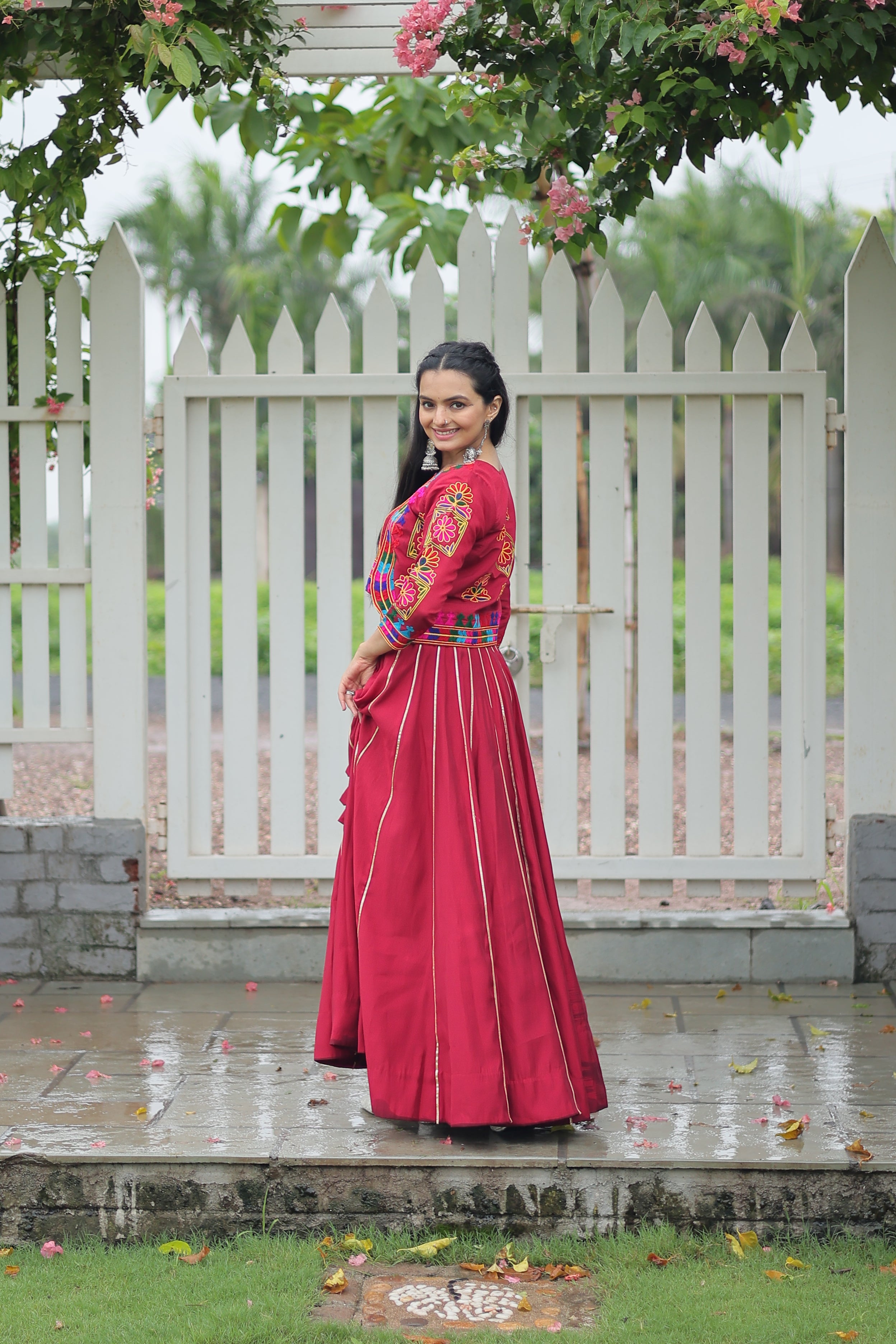 Ethnic Radiance Mirror Work Anarkali Set