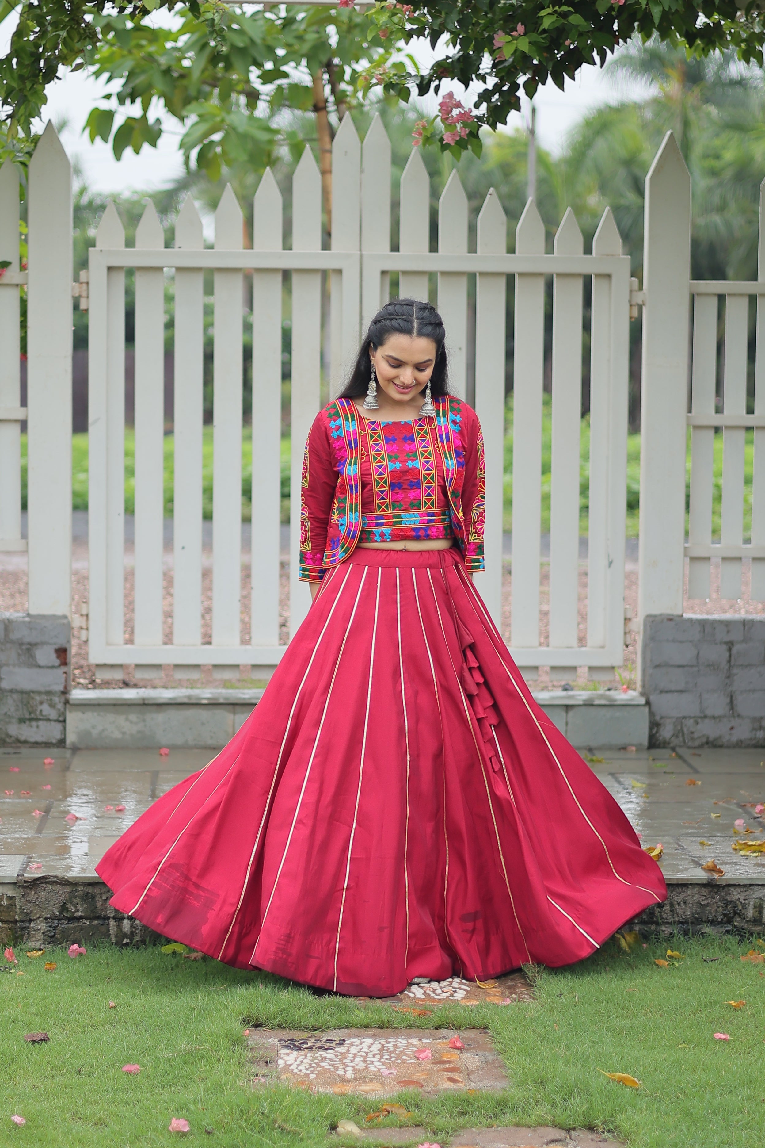 Ethnic Radiance Mirror Work Anarkali Set