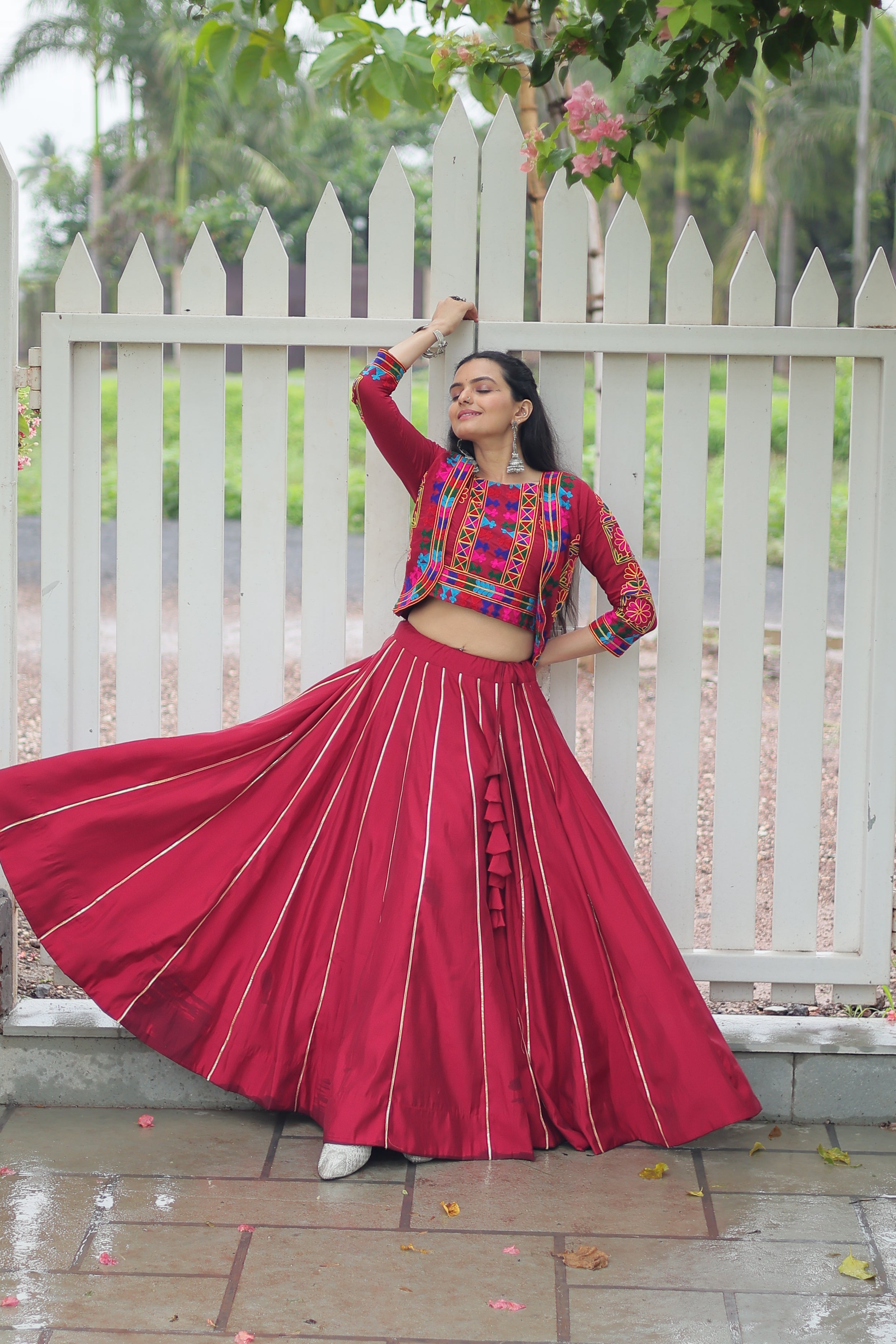 Ethnic Radiance Mirror Work Anarkali Set