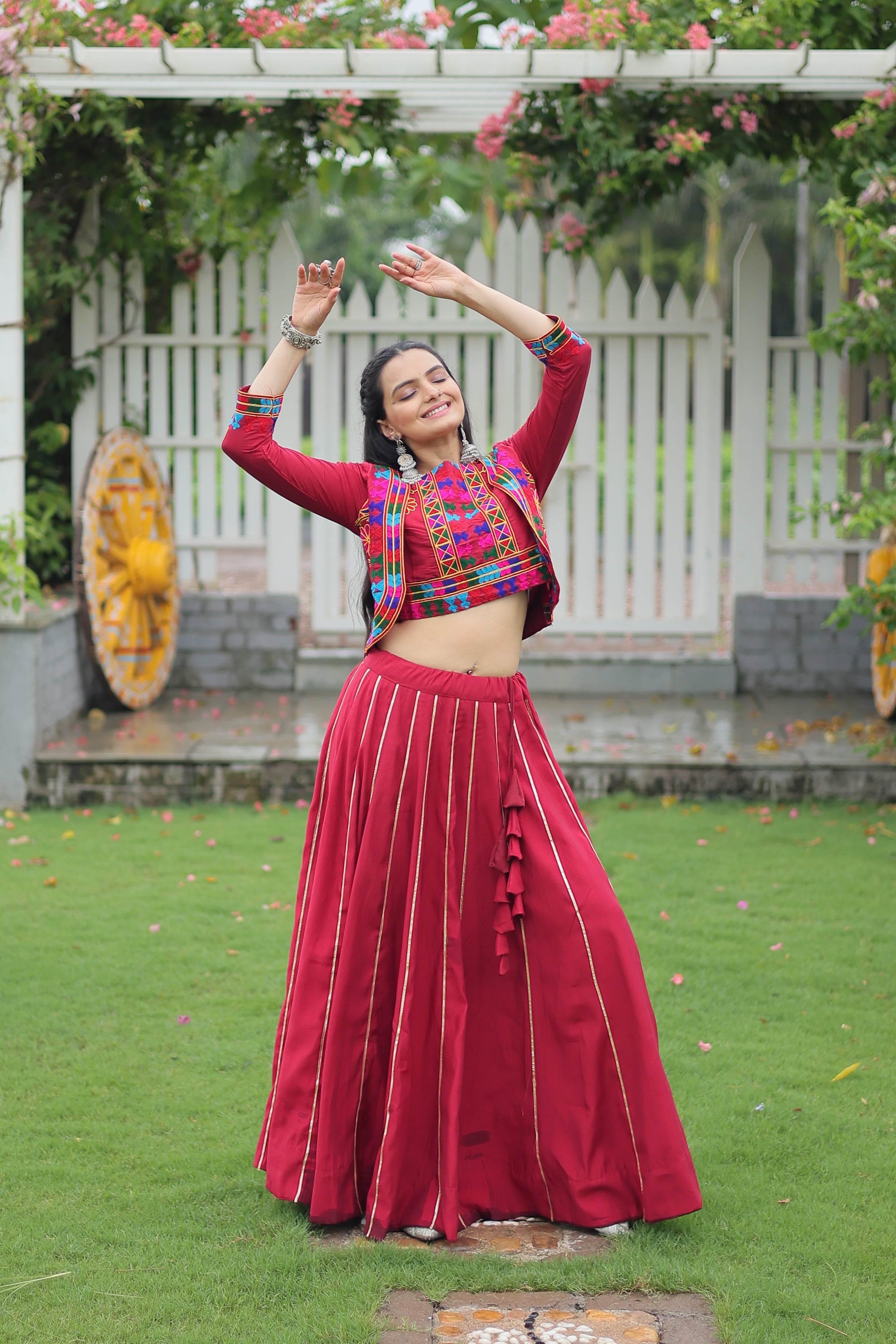 Ethnic Radiance Mirror Work Anarkali Set