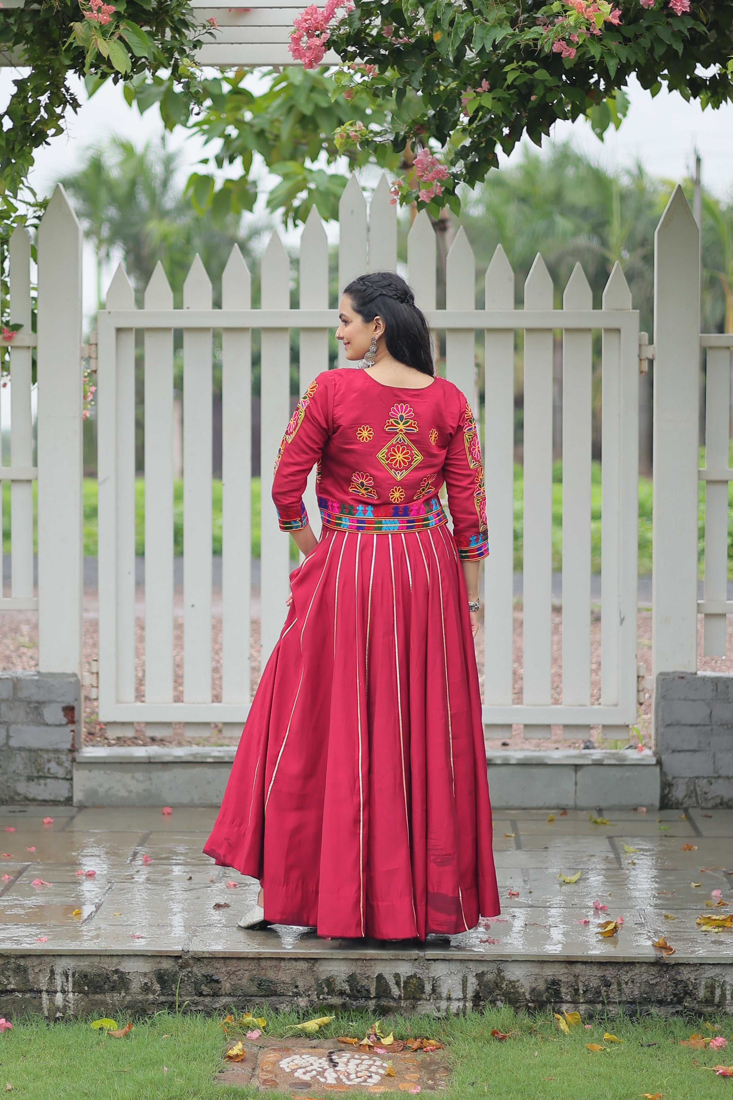 Ethnic Radiance Mirror Work Anarkali Set