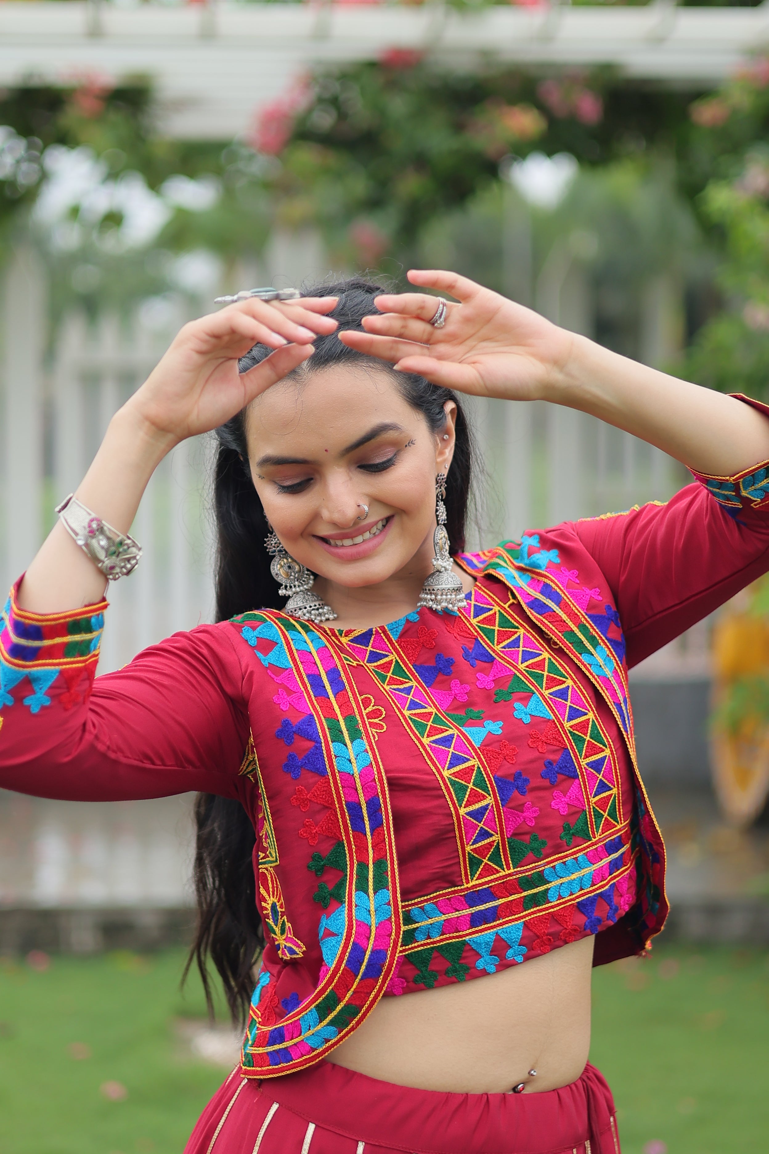 Ethnic Radiance Mirror Work Anarkali Set