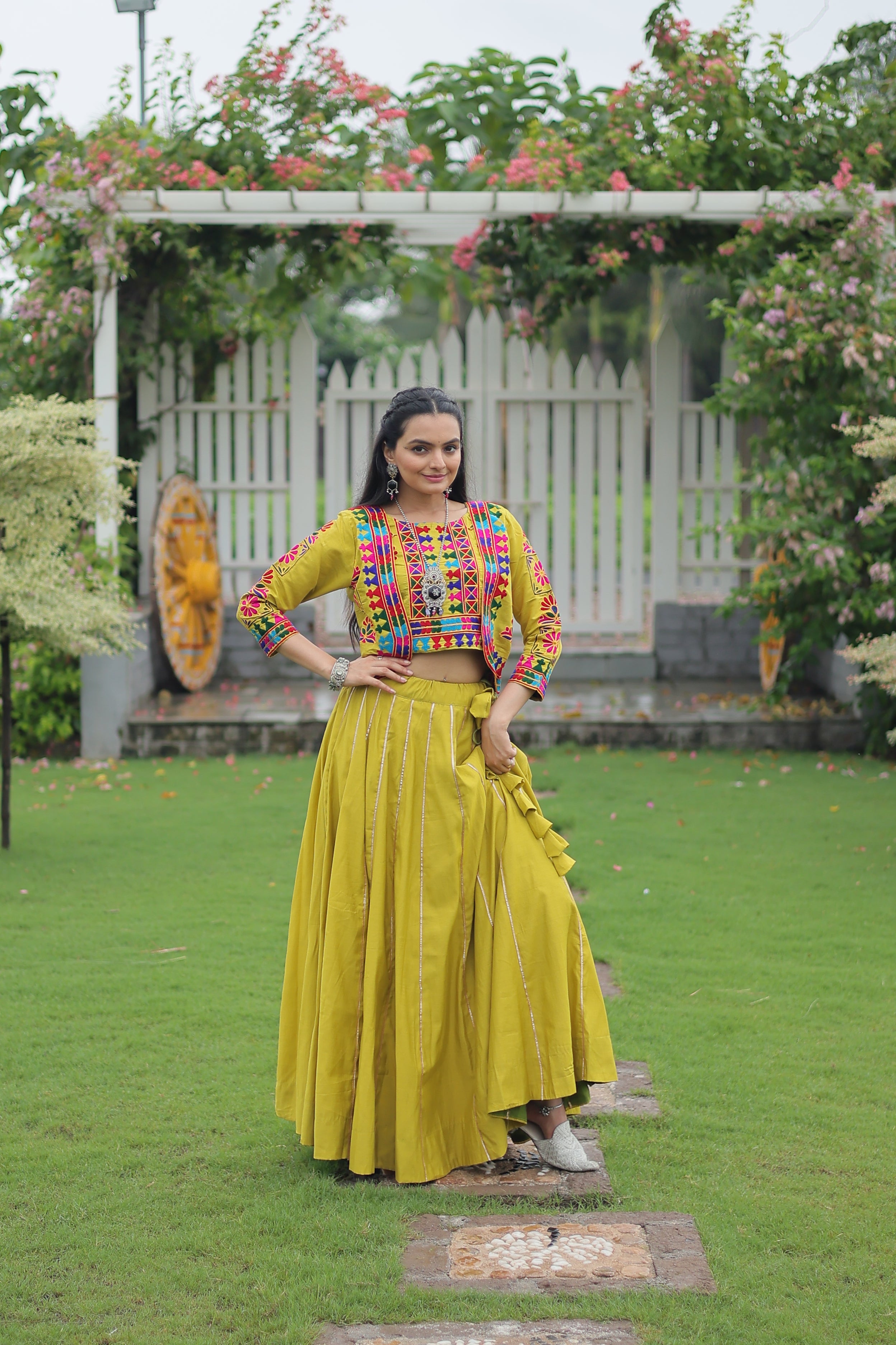 Ethnic Radiance Mirror Work Anarkali Set