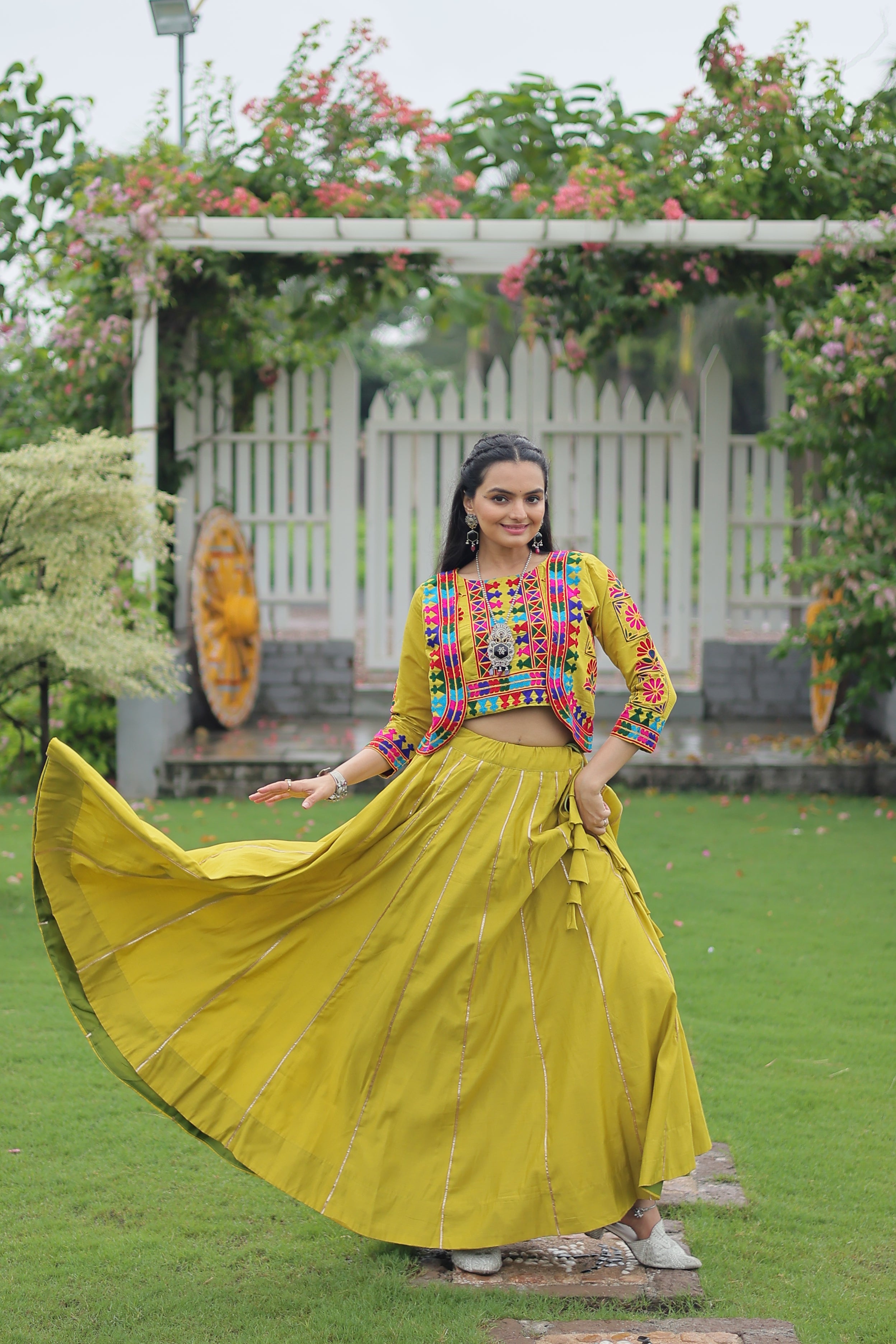 Ethnic Radiance Mirror Work Anarkali Set