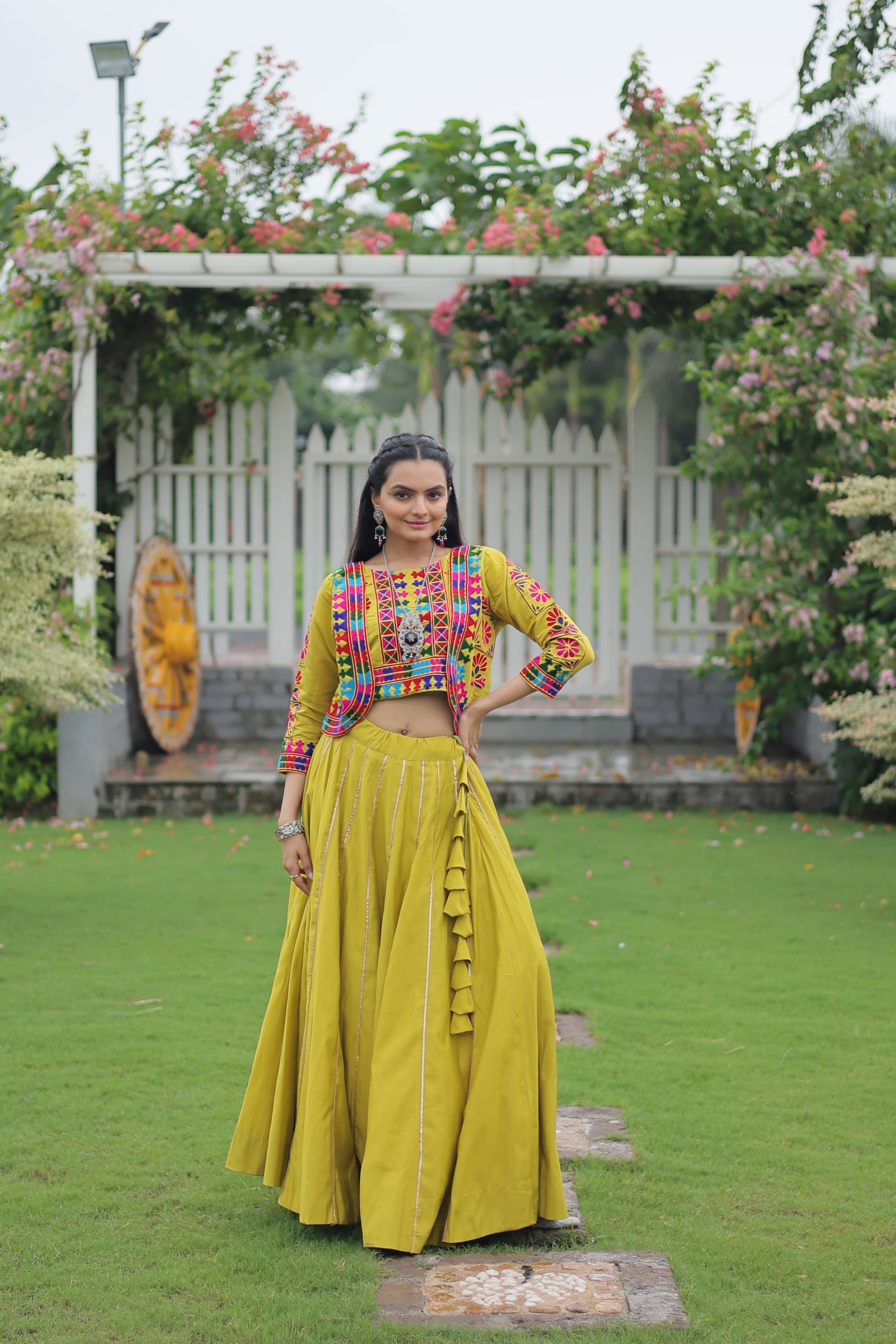 Ethnic Radiance Mirror Work Anarkali Set