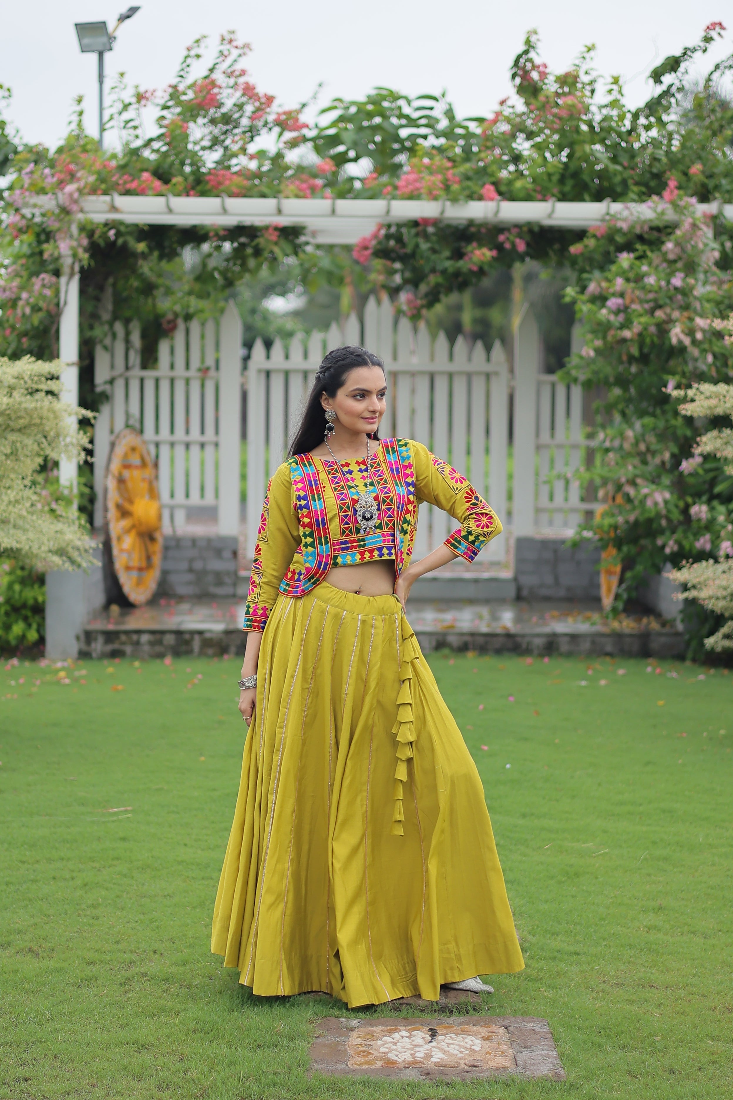 Ethnic Radiance Mirror Work Anarkali Set