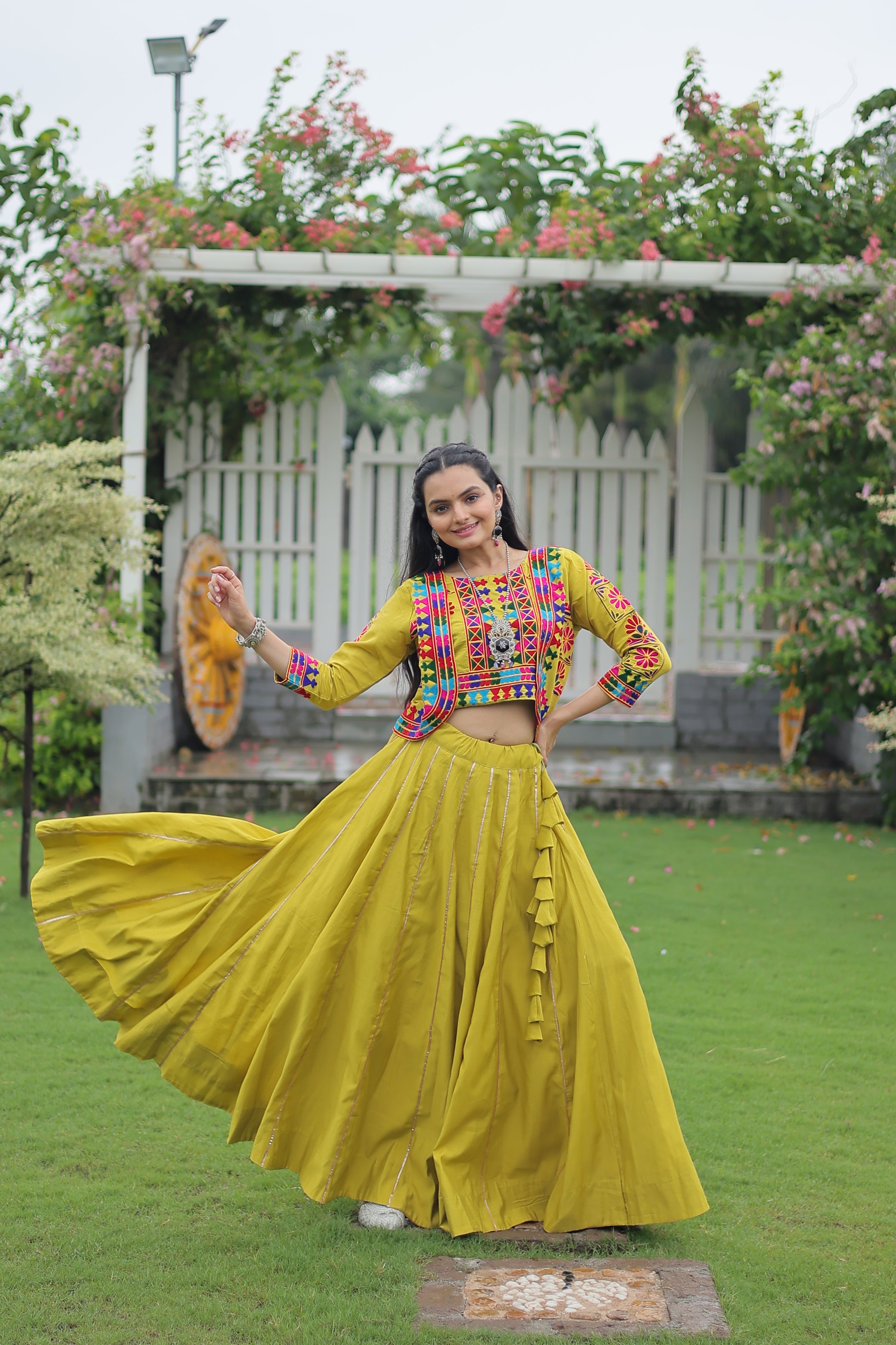 Ethnic Radiance Mirror Work Anarkali Set