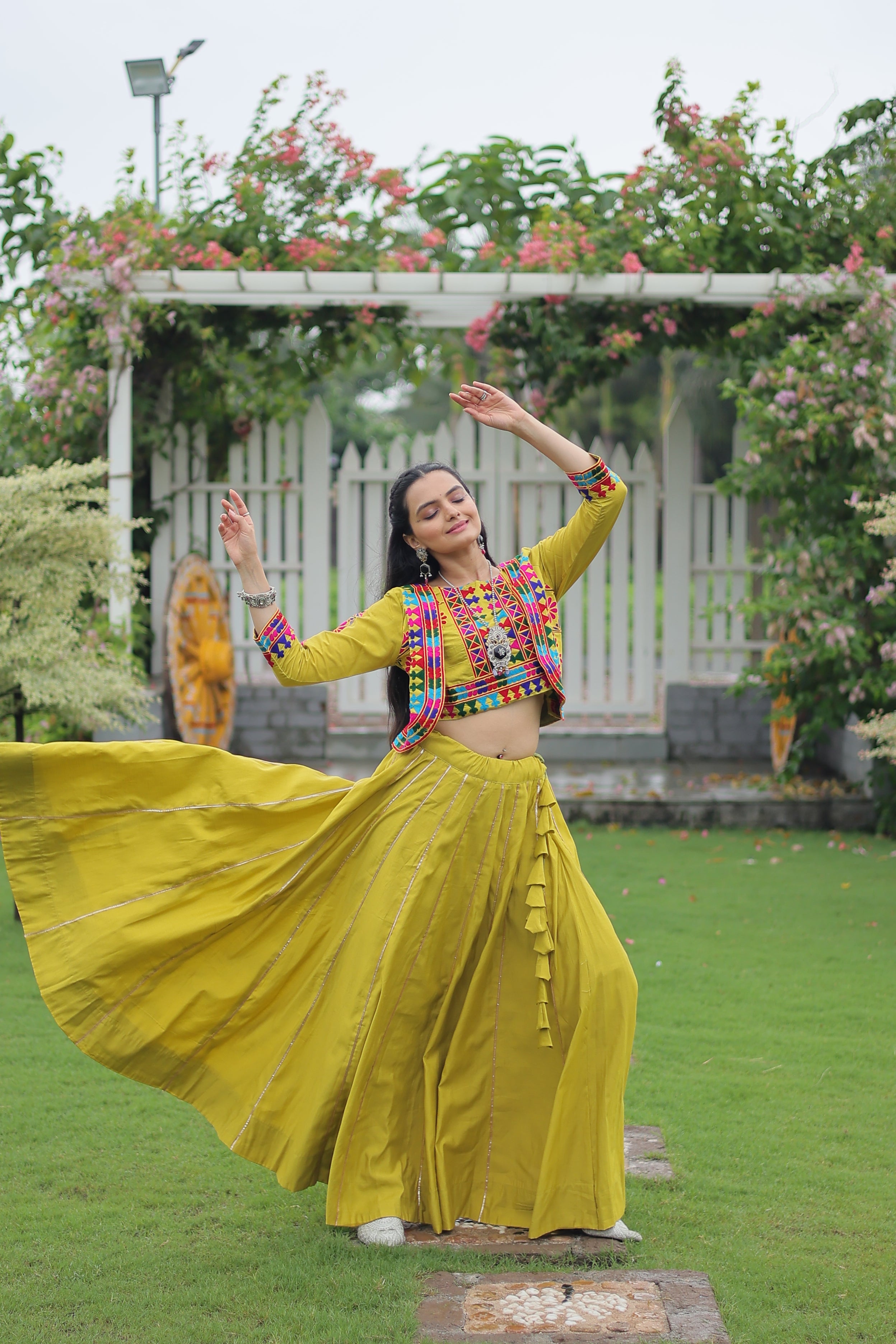 Ethnic Radiance Mirror Work Anarkali Set
