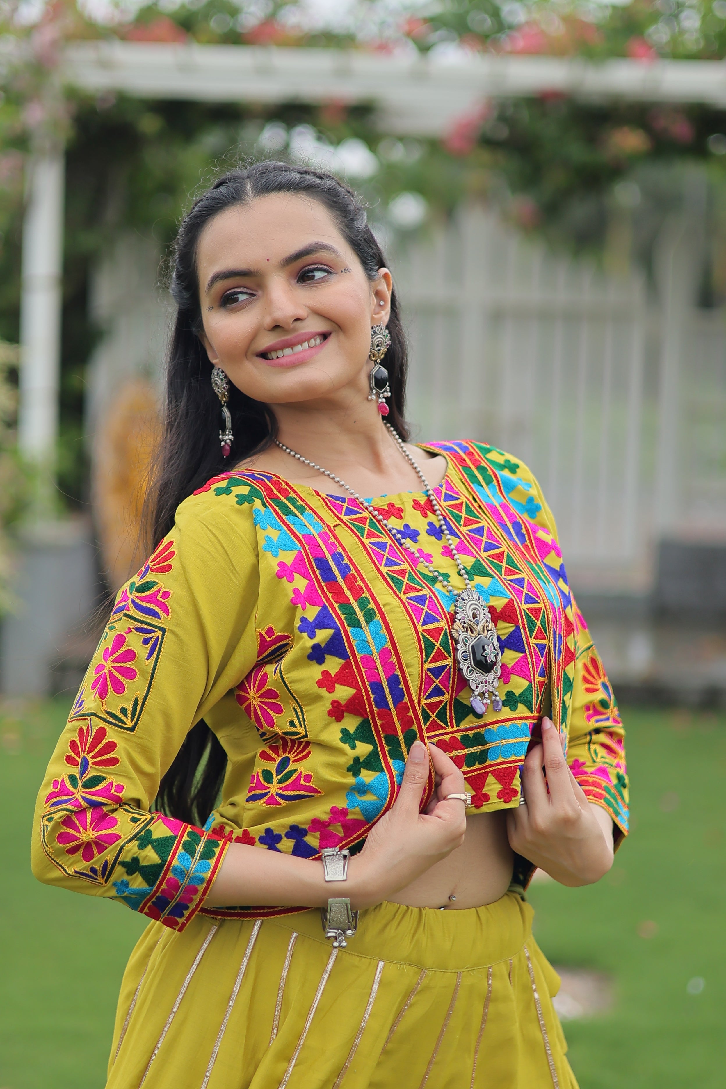 Ethnic Radiance Mirror Work Anarkali Set