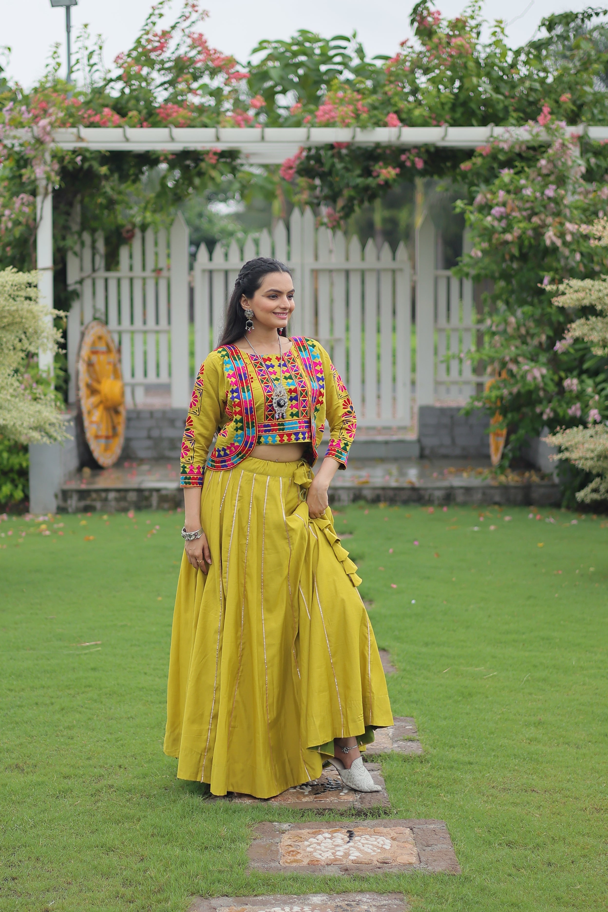 Ethnic Radiance Mirror Work Anarkali Set